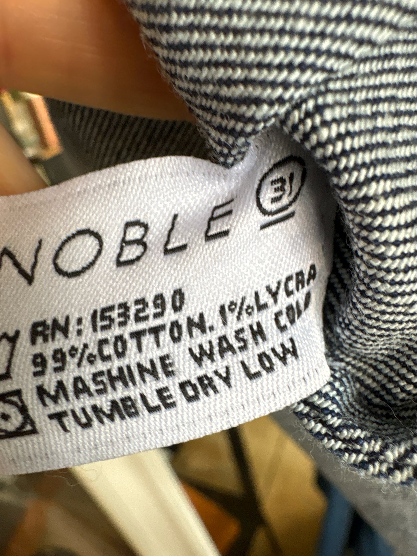 NOBLE Size 31 Denim Top