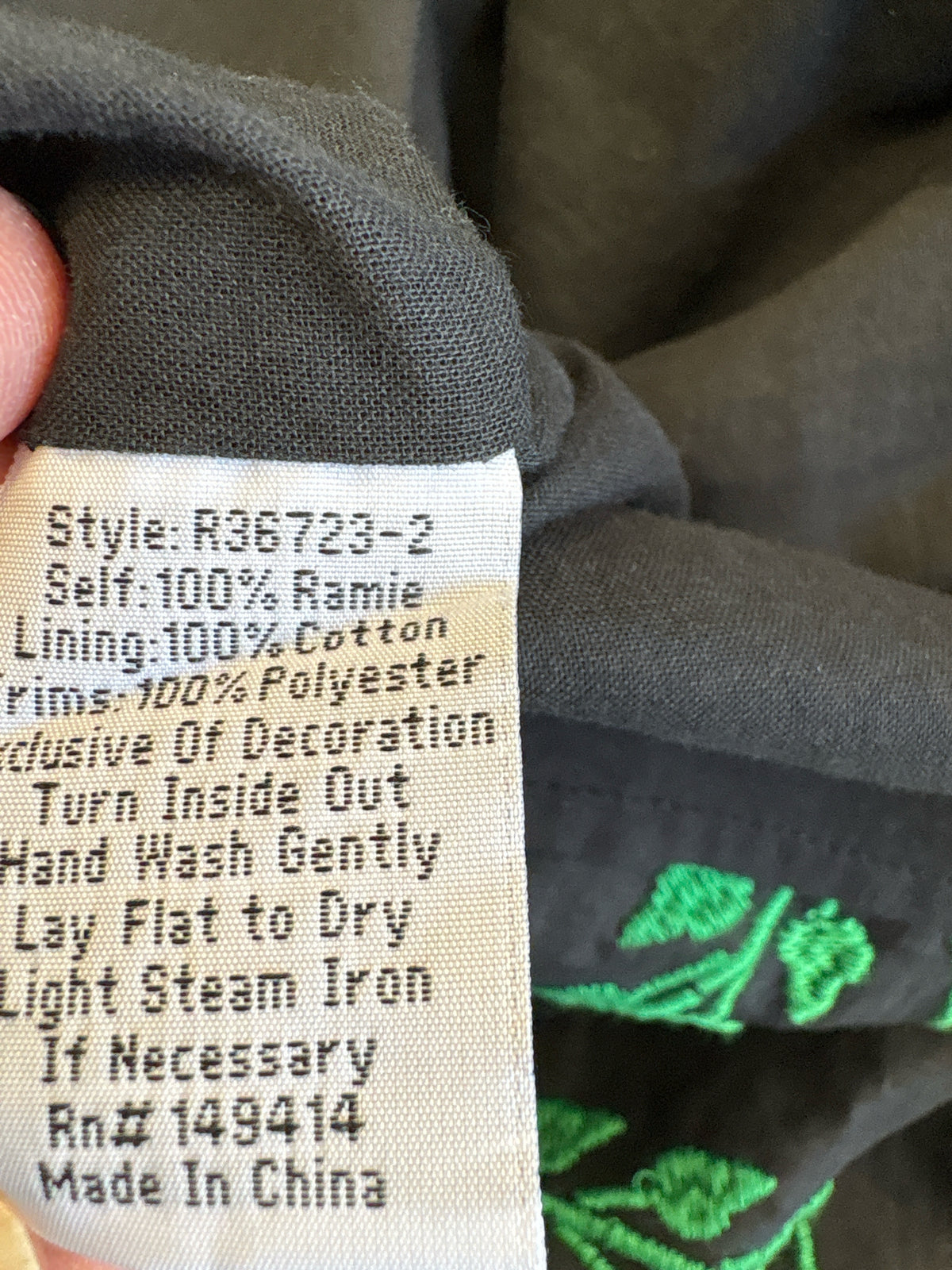 Johnny Was Size XS black + green Dress