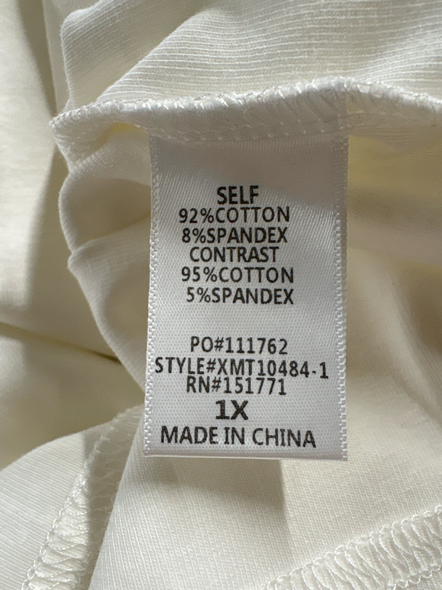 Gili Size 2X White/Turquoise Top