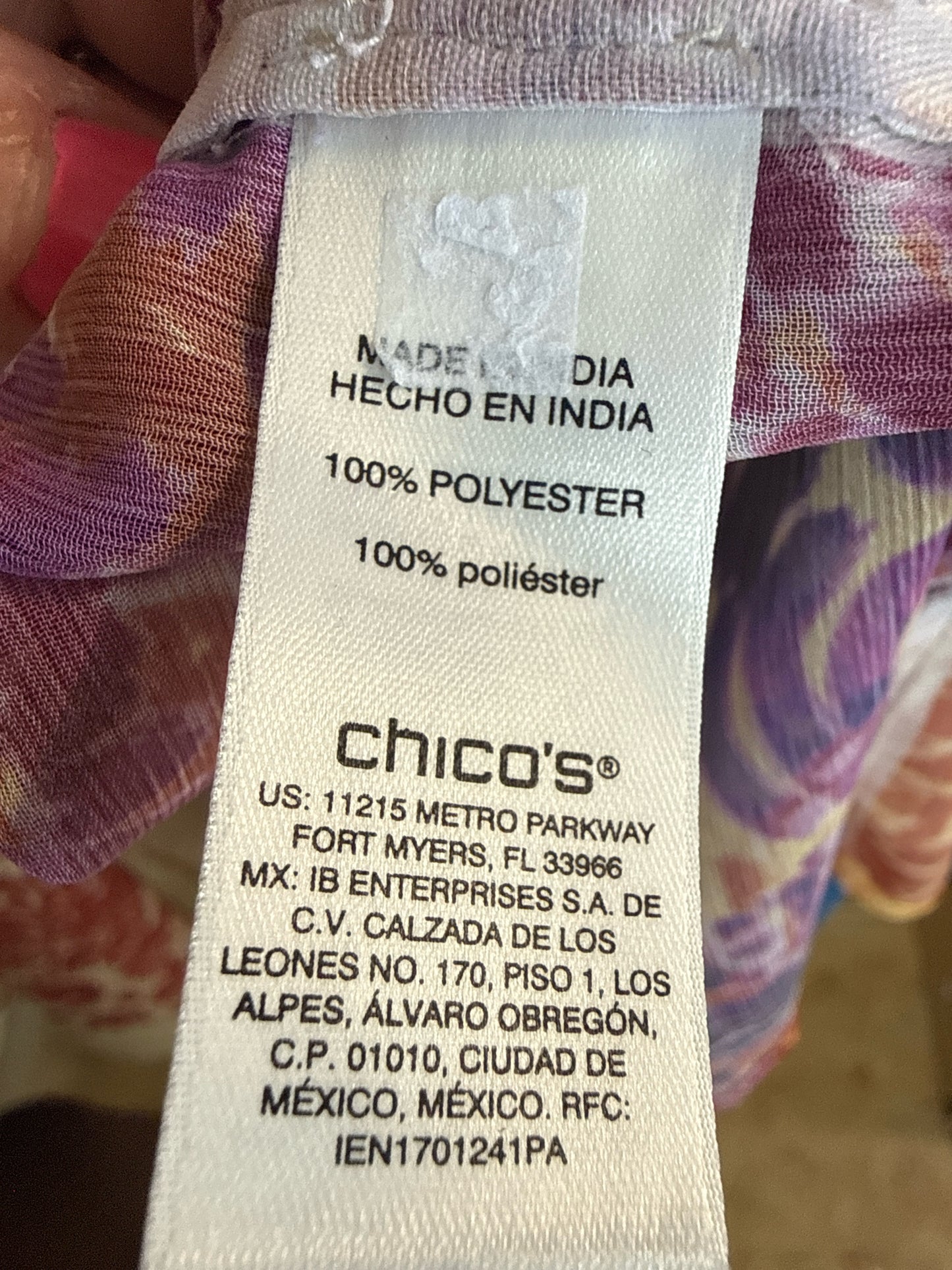 CHICO'S Size L Purple/Blue Kimono/Shawl