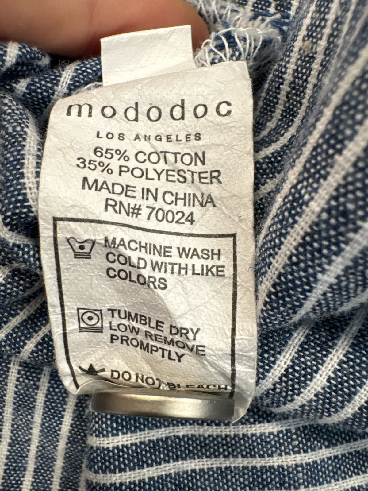 mododoc Size XS blue and white Top