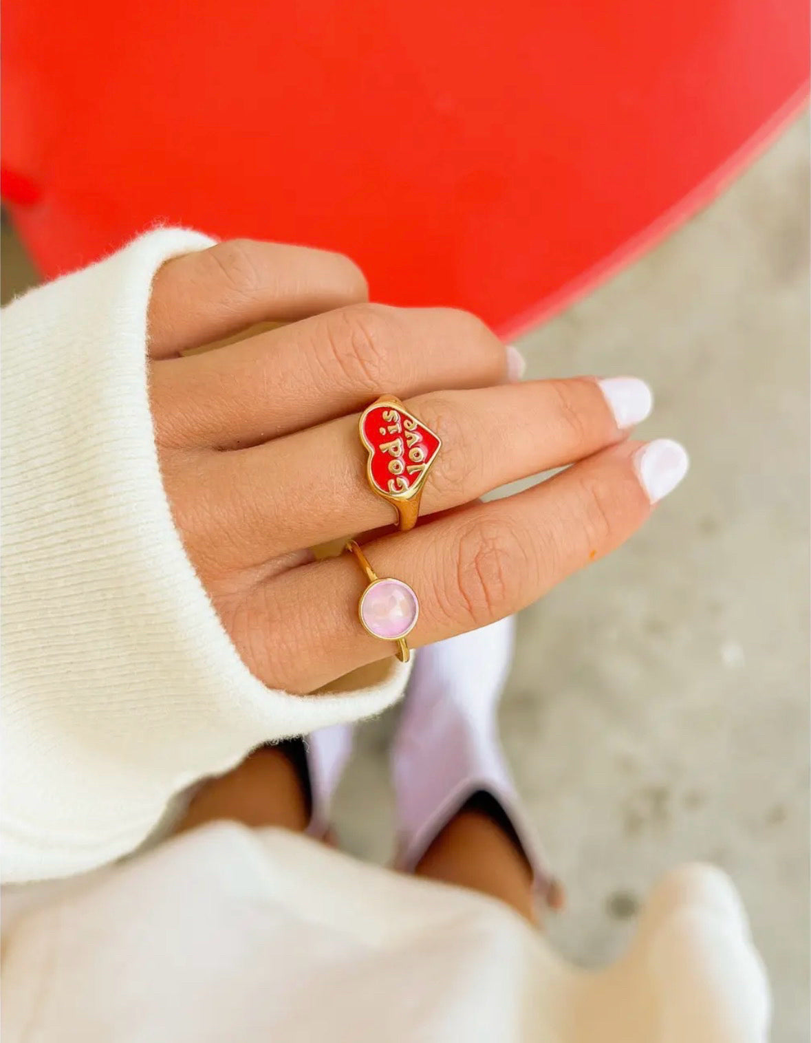 Elevated Faith Gold/Red Ring 7