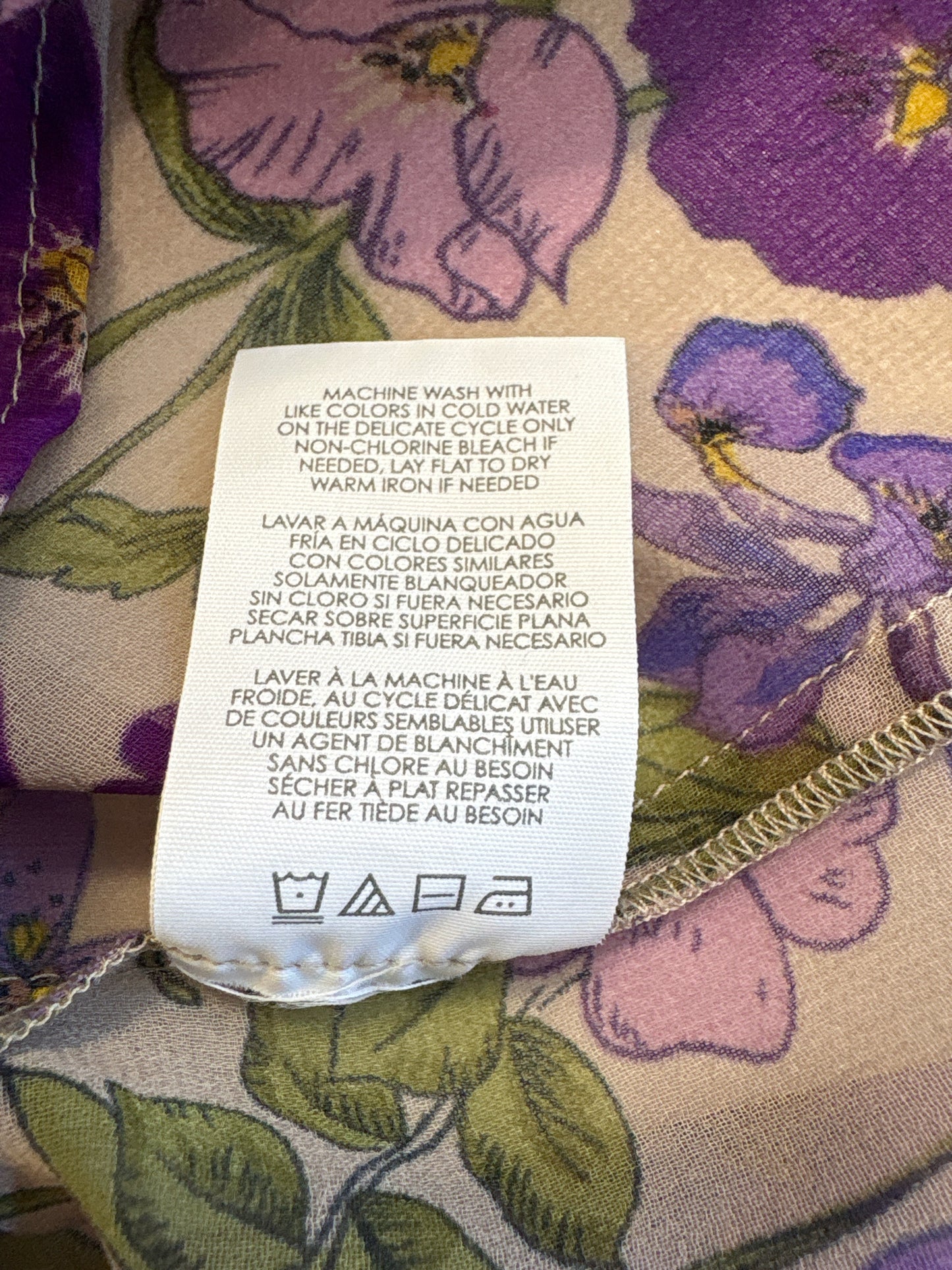 Cabi Size L Purple/Multi Floral Top