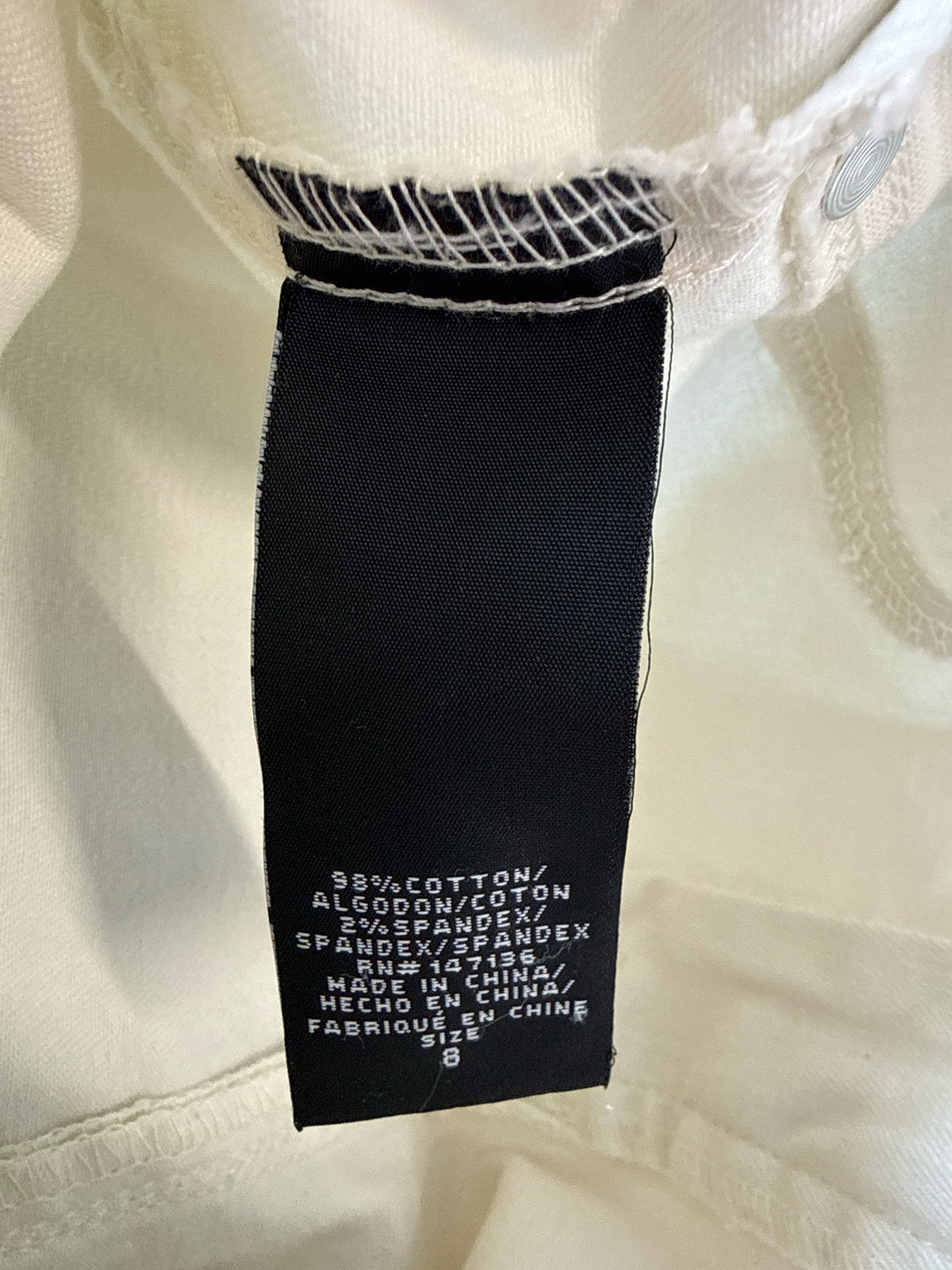 1822 Denim Size 8 White Skirt