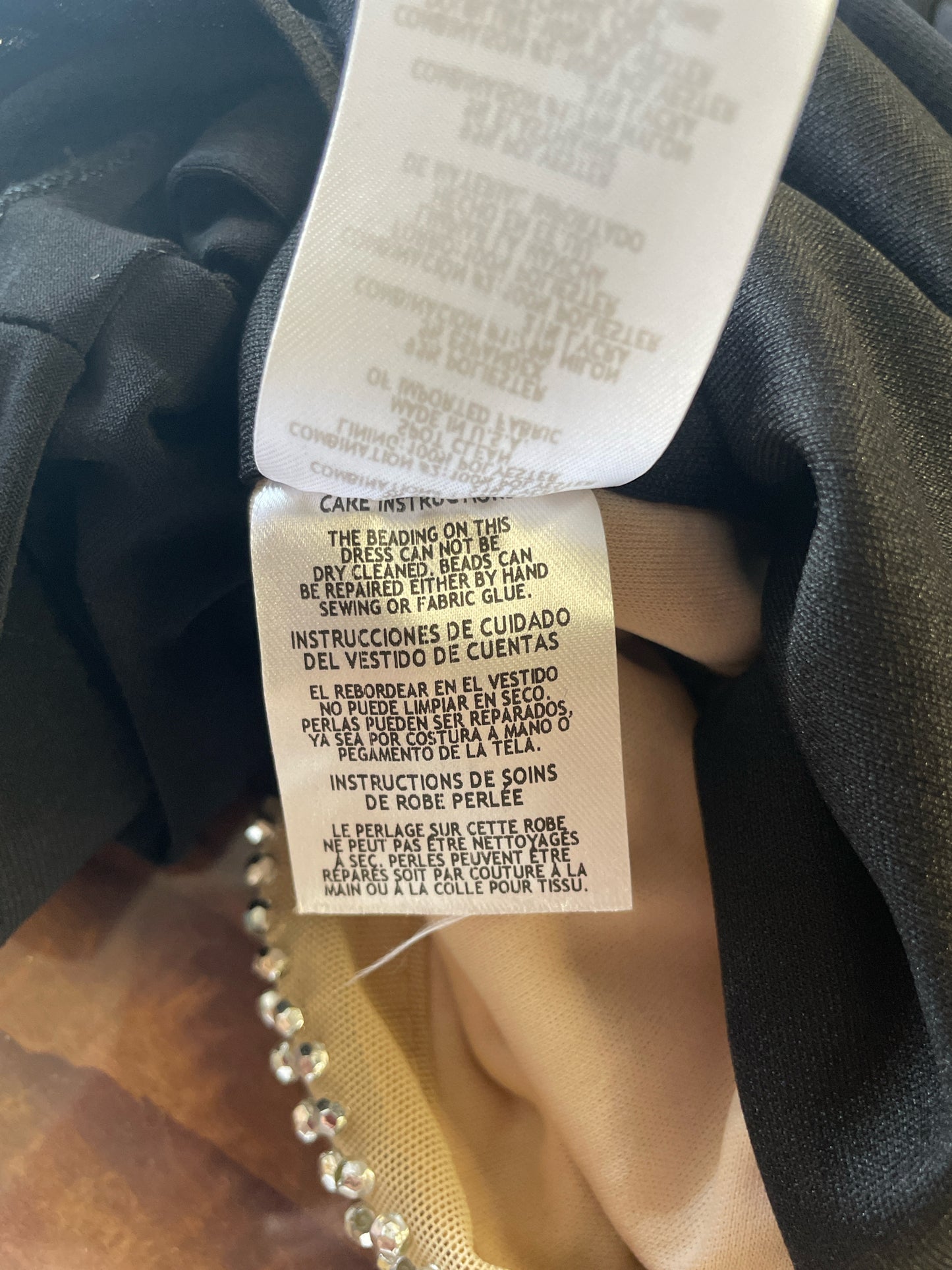 xscape Size 10 Black/Nude Studded Dress