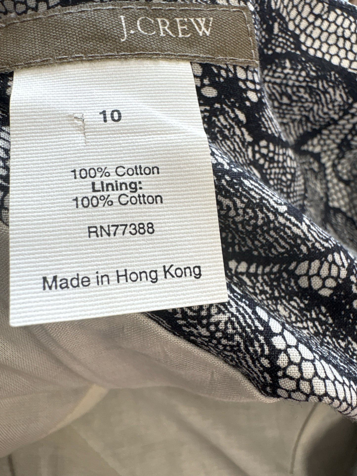 J. CREW Size 10 black + cream Dress