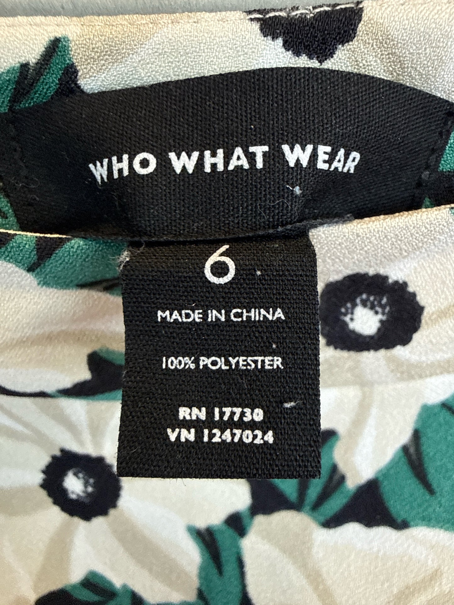 who what wear Size 6 Green/Cream Skirt