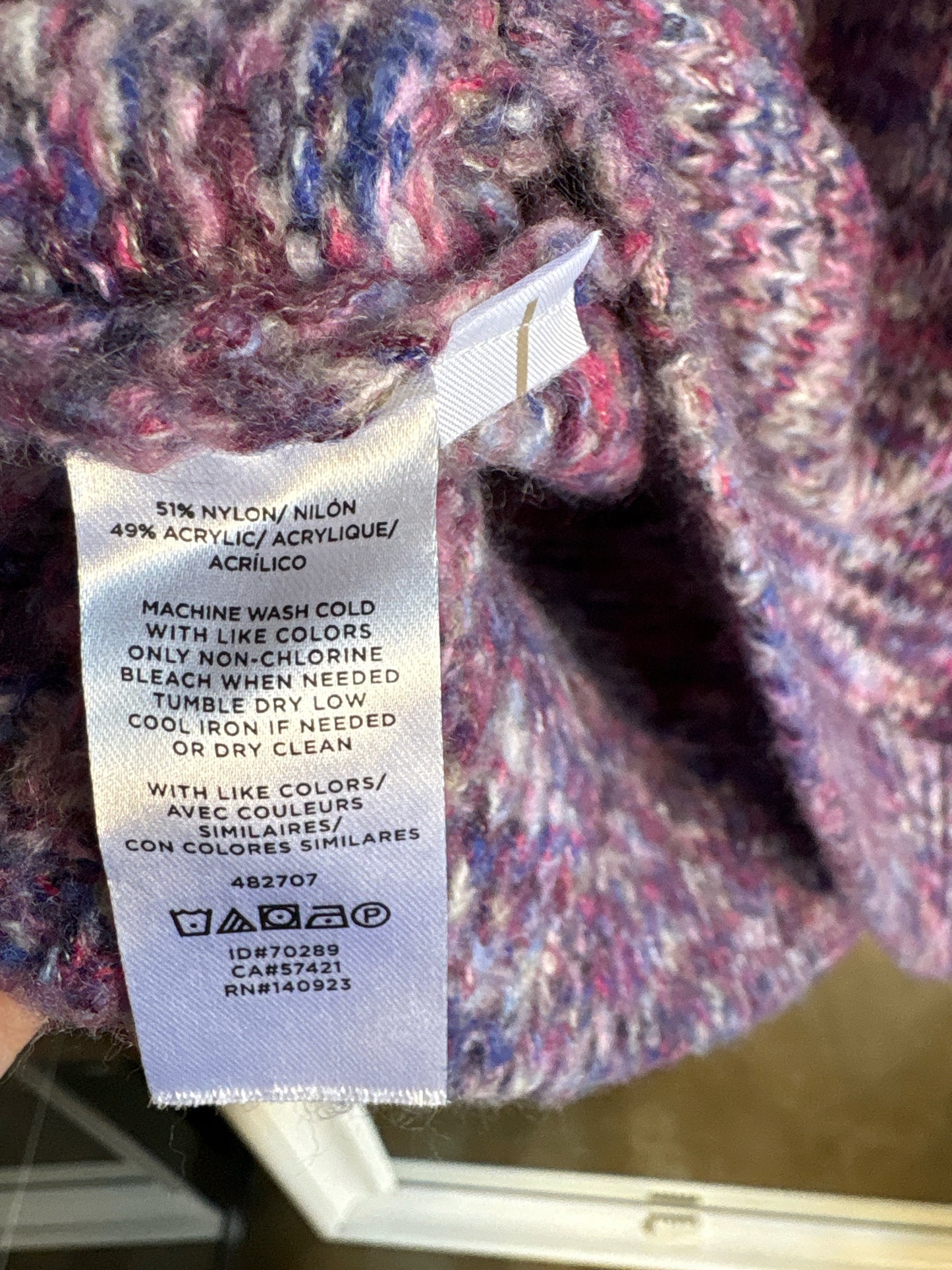 LOFT Size XS Purple/Multi Striated Sweater