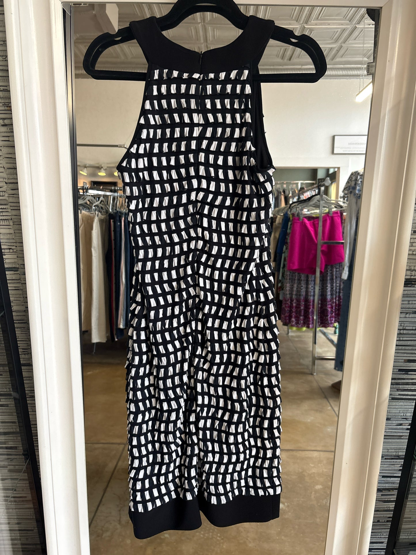 joseph ribkoff Size 8 B&W Checkered Dress
