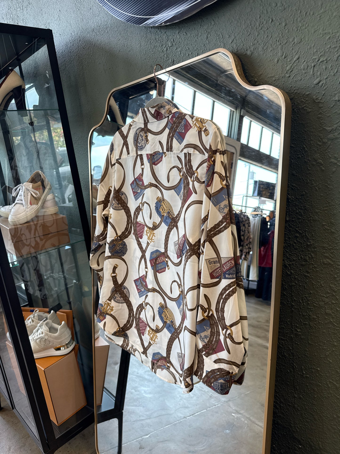 Lauren Ralph Lauren Size 1X Cream/Brown Top