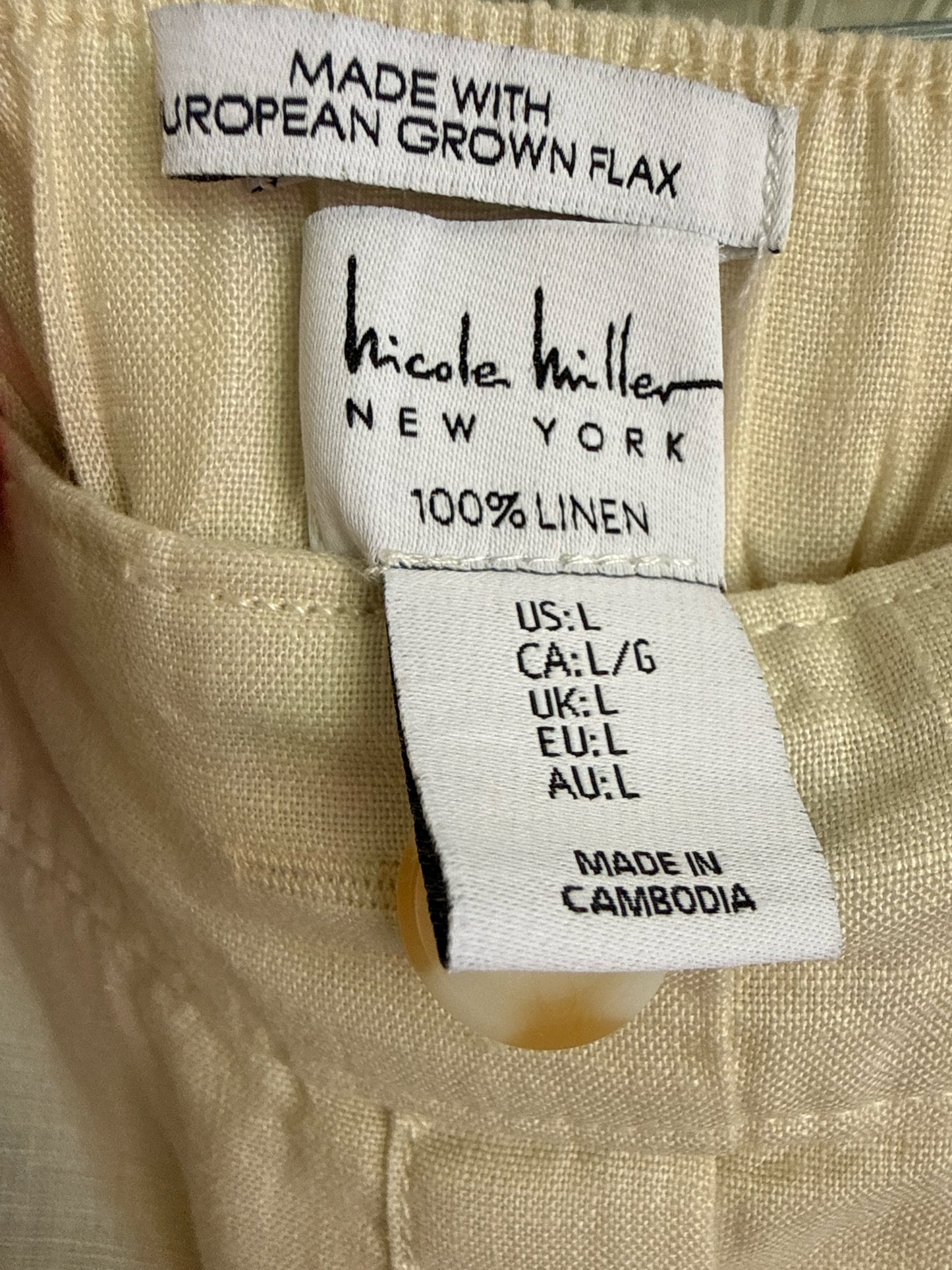 nicole Miller Size L Cream Skirt