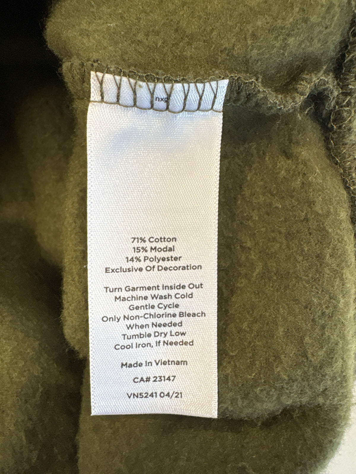 TALBOTS Size MP Army Green Print Top