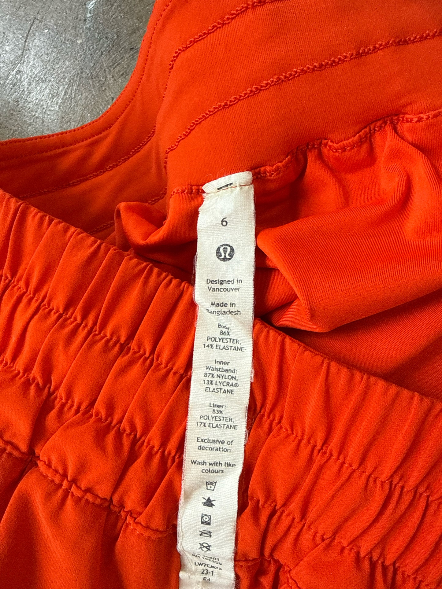 Lululemon Size 6 Bright Orange Shorts