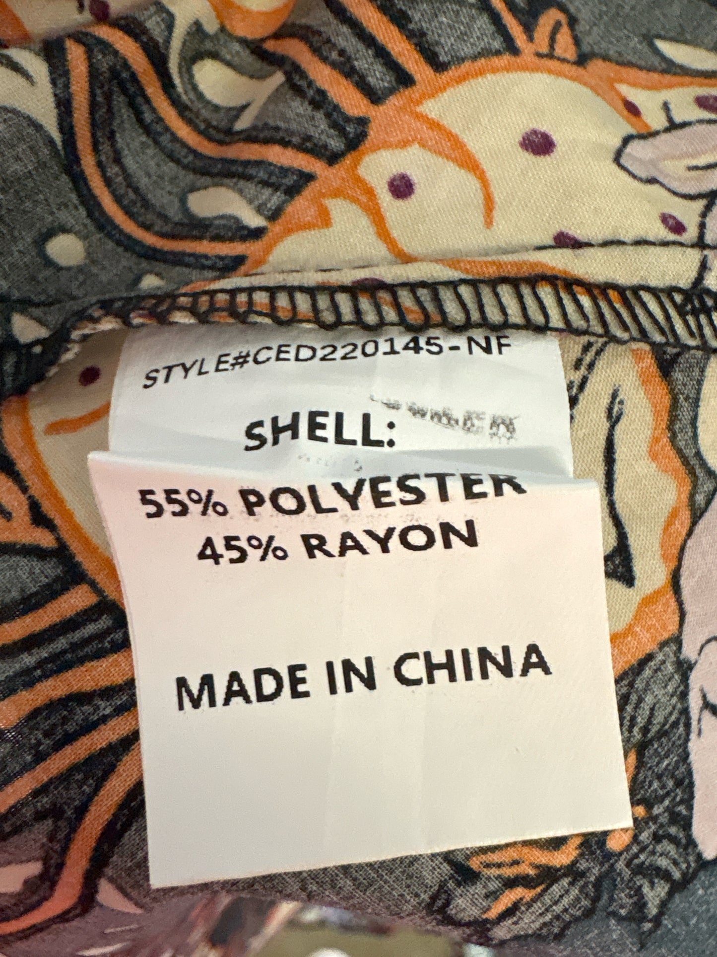 Mello Day Size L Black/Multi Leaves Dress