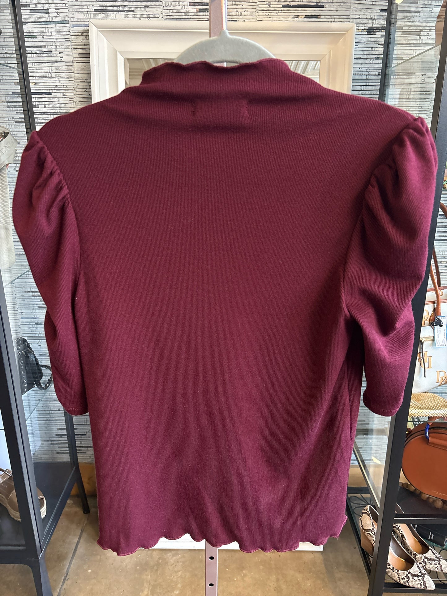 THML Size S burgandy Mock neck Top
