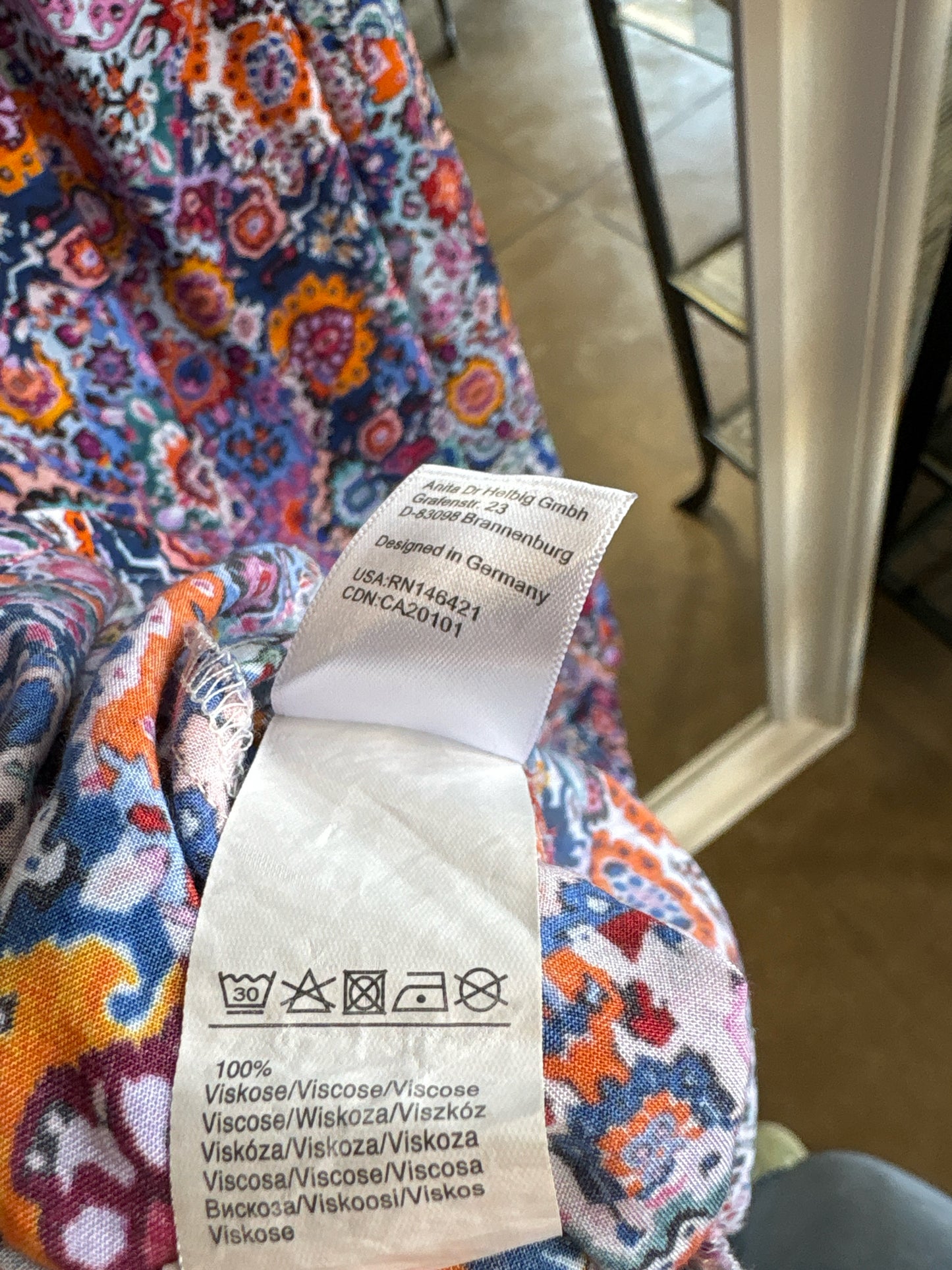 Rosa Faia Size S Blue/Multi Floral Dress