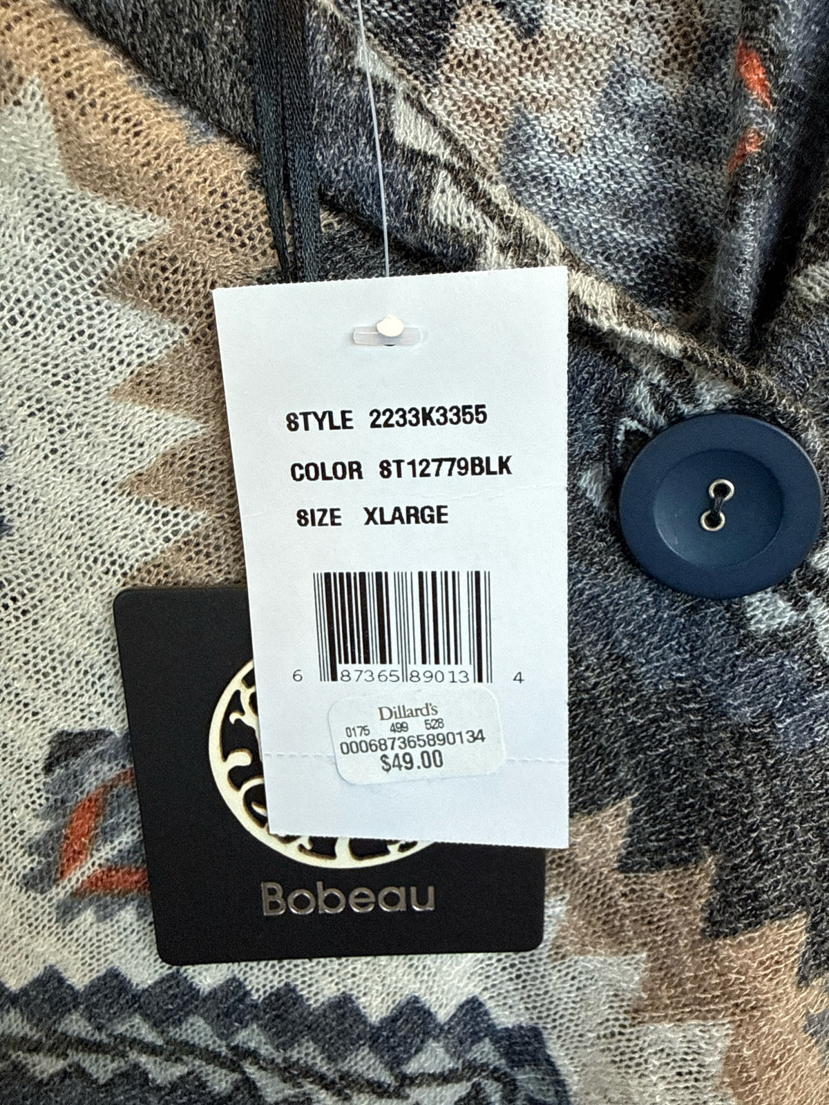 Bobeau Size XL Gray Poncho/Cape