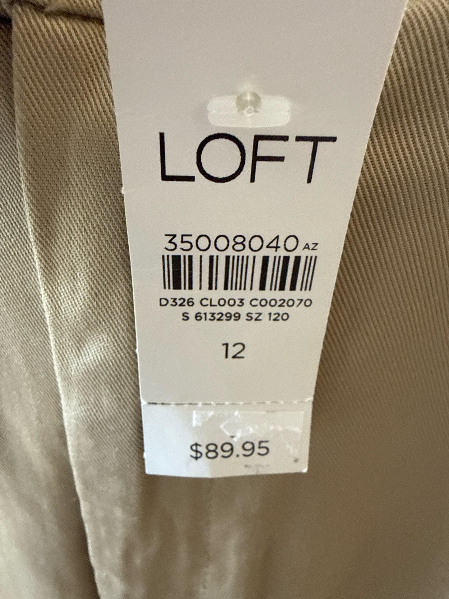 LOFT Size 12 Tan Pants