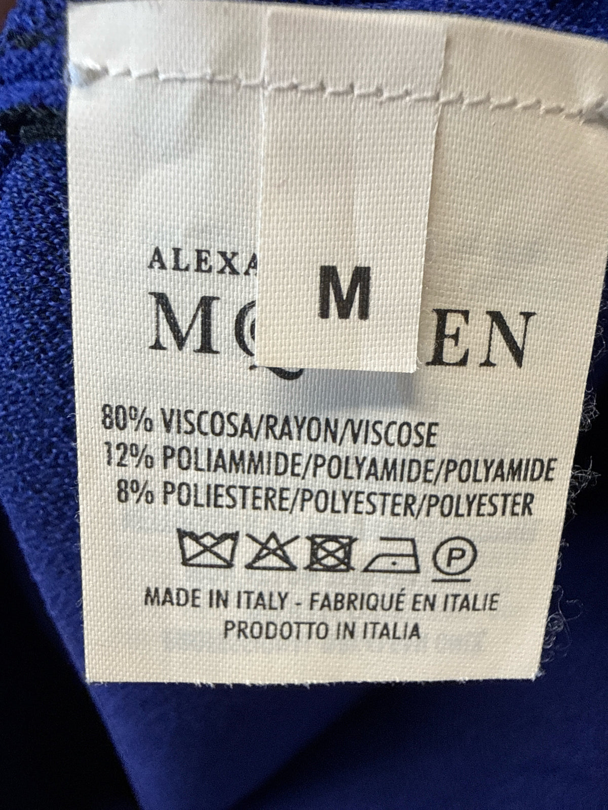 Alexander McQueen Size M Blue/Black Dress