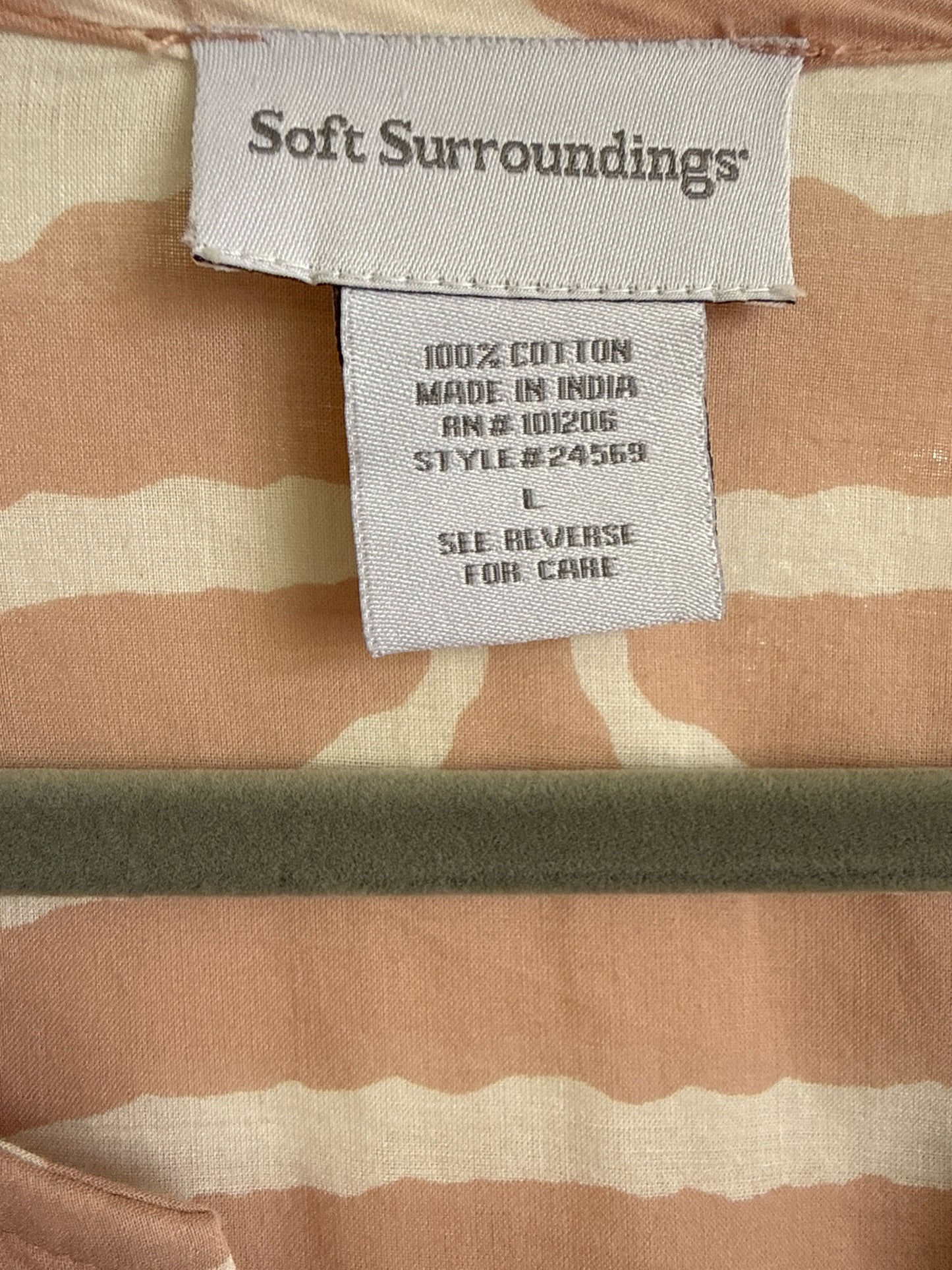 Soft Surroundings Size L pink/white Dress