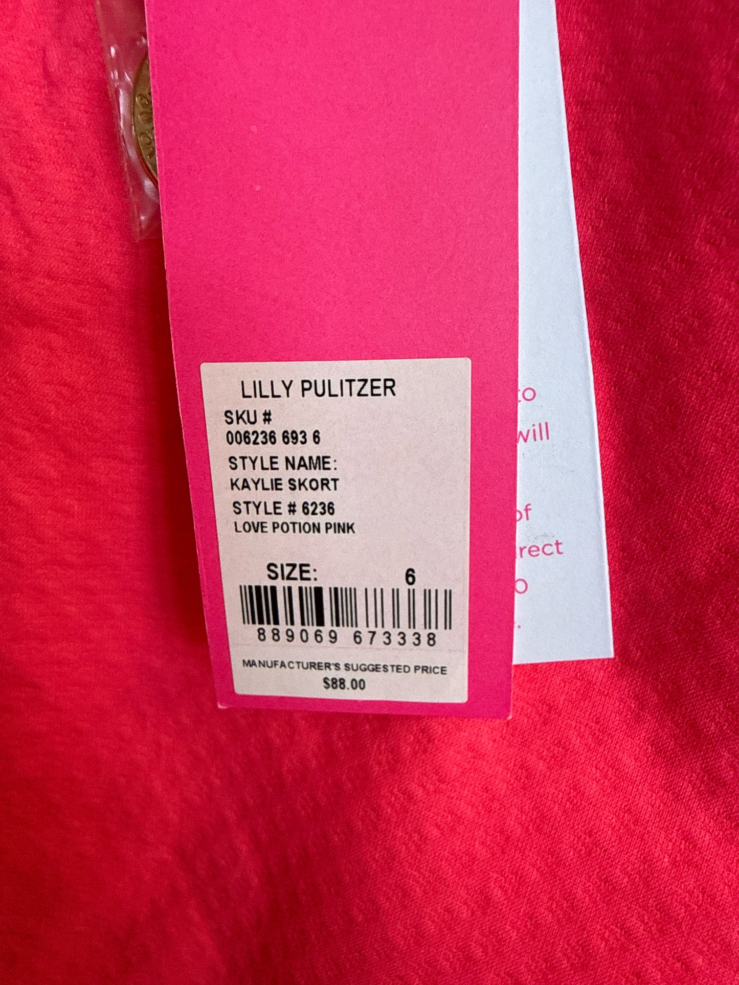 Lilly Pulitzer Size 6 Pink Skirt