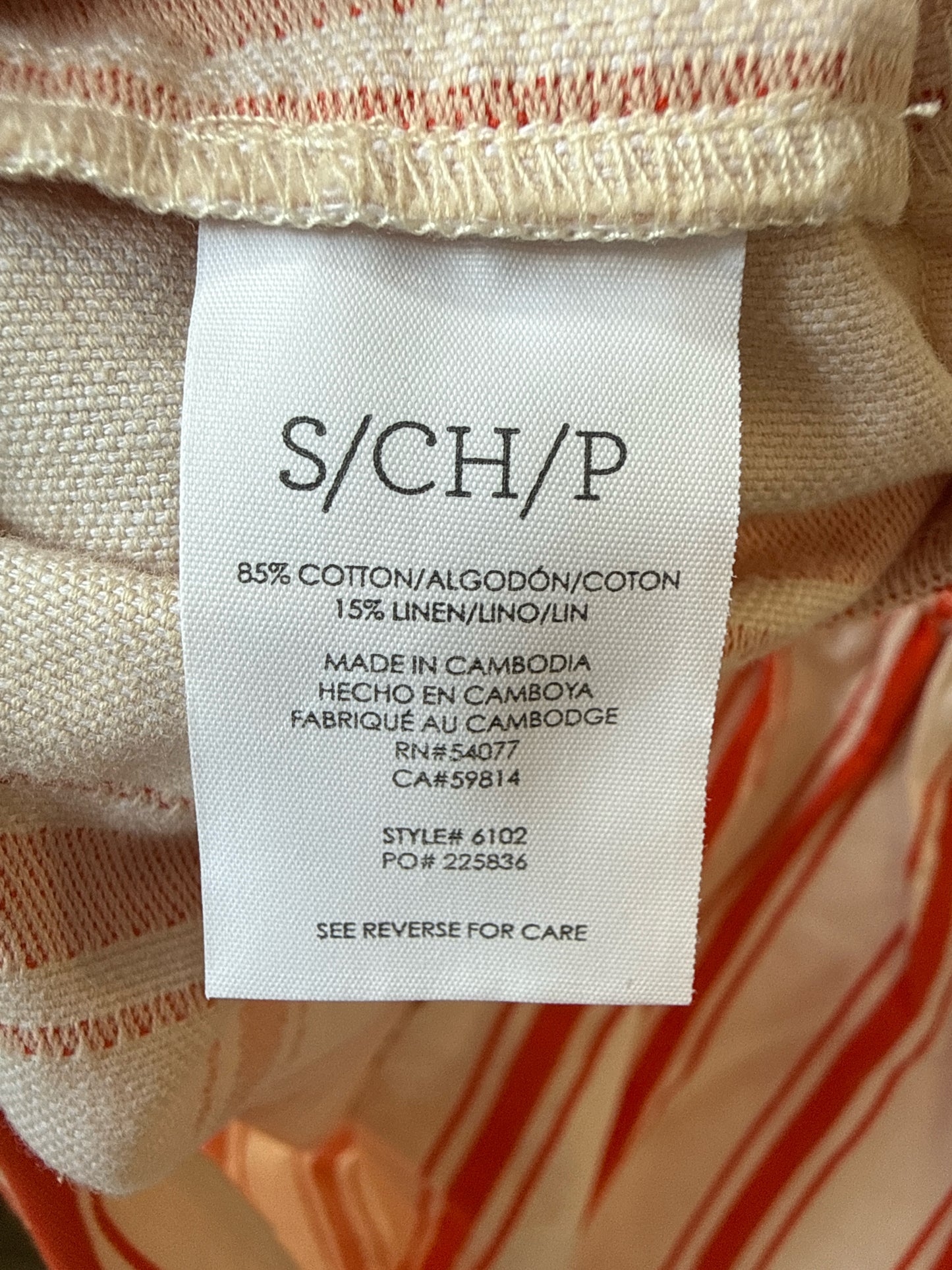 Cabi Size S red/cream Top