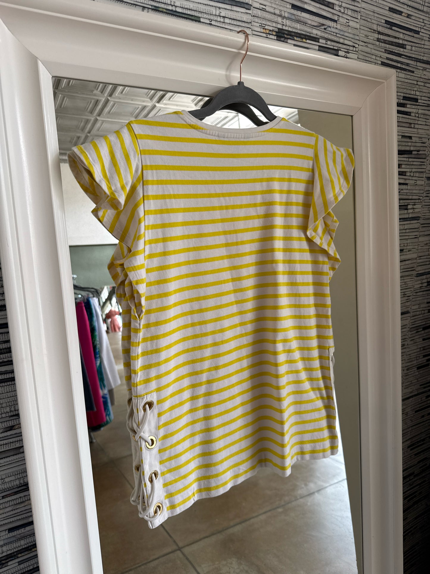 Lauren Ralph Lauren Size M Yellow/White Top