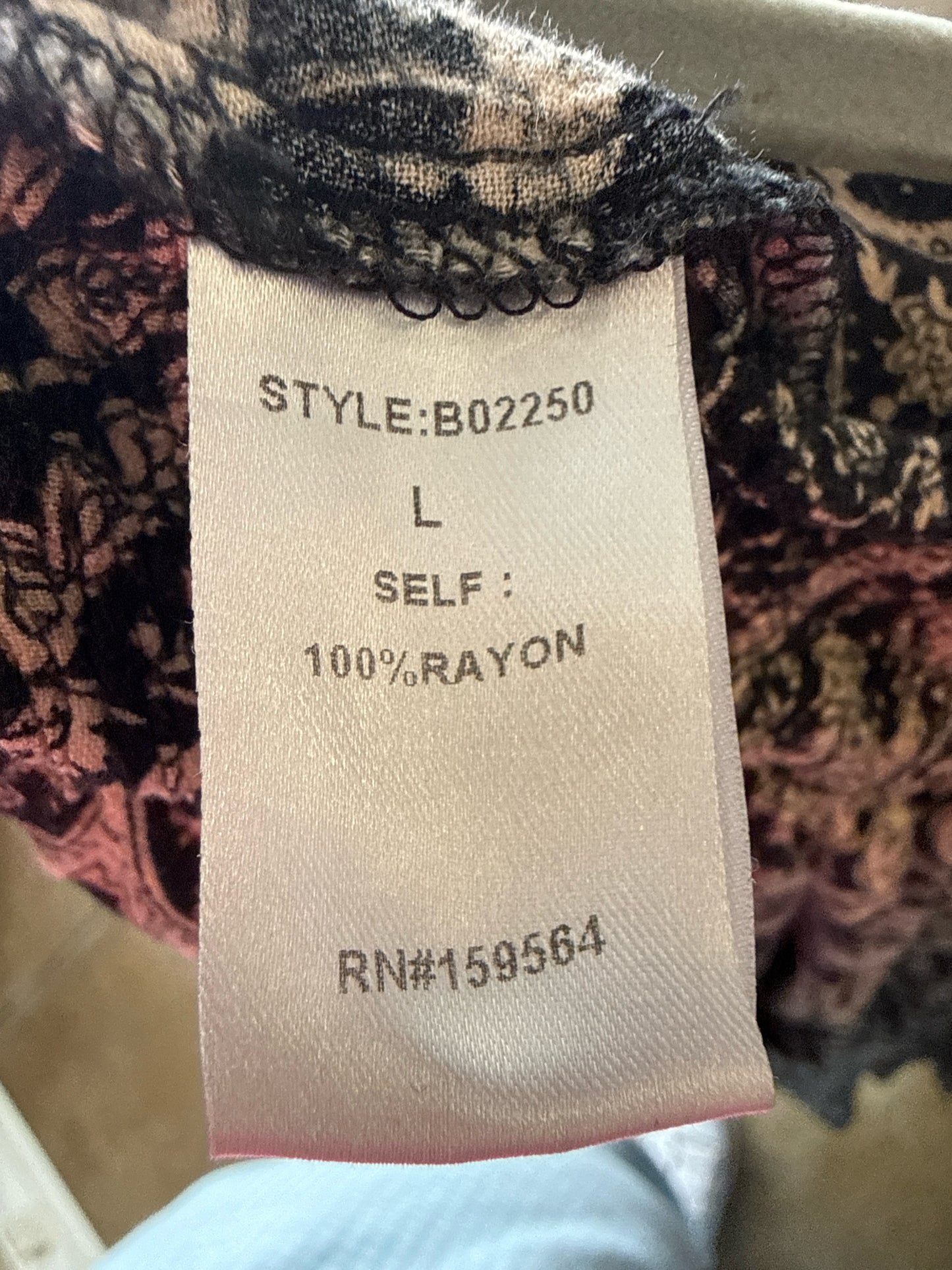 Bluivy Size L Black/Multi Paisley Pants