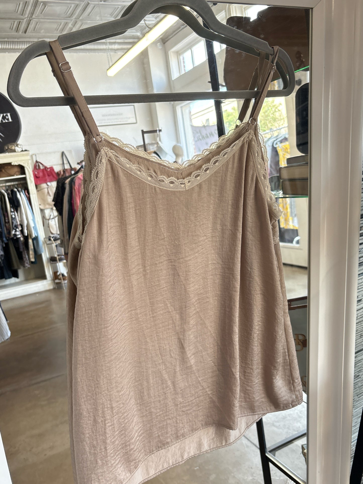 Cabi Size M Taupe velvet Top