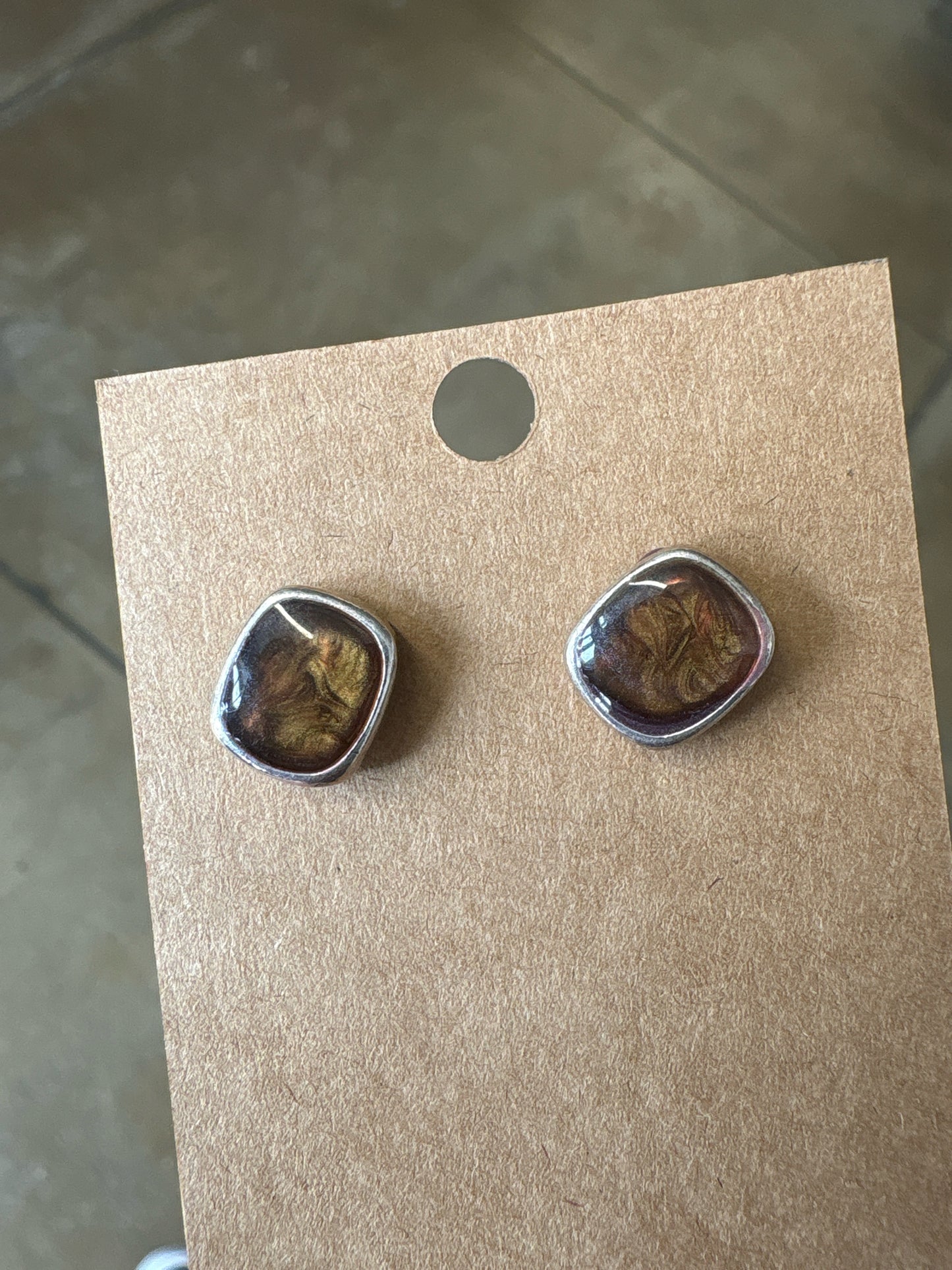 Brown Stud Earrings