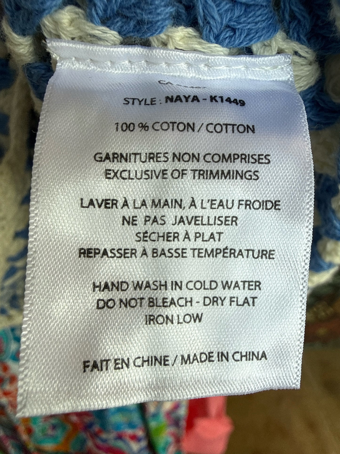 Melissa Nepton Size M Blue/Cream Top