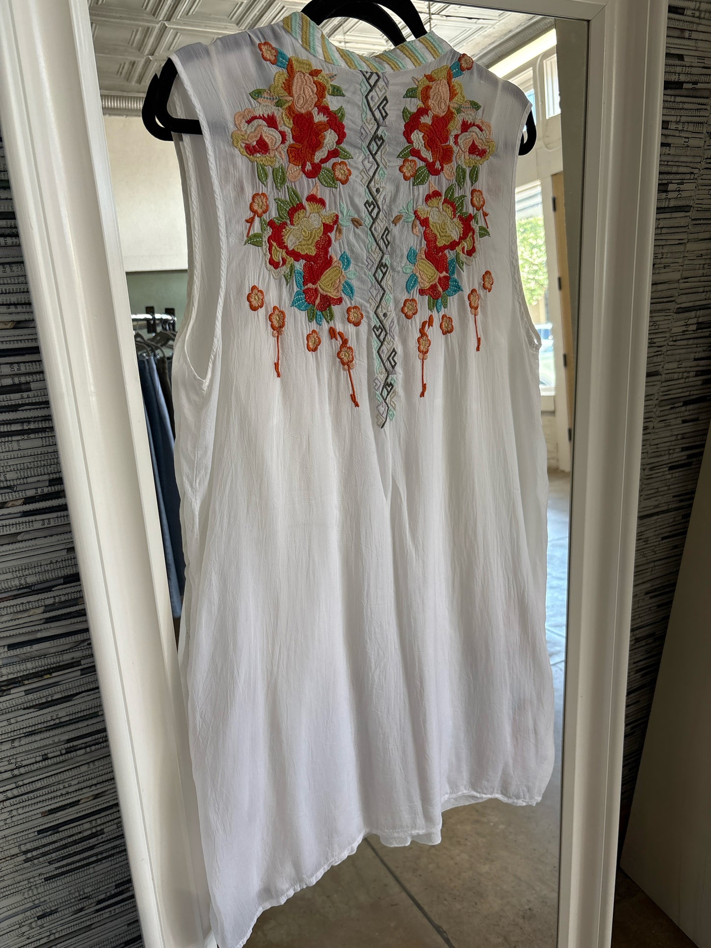 Johnny Was Size L white + multi Dress