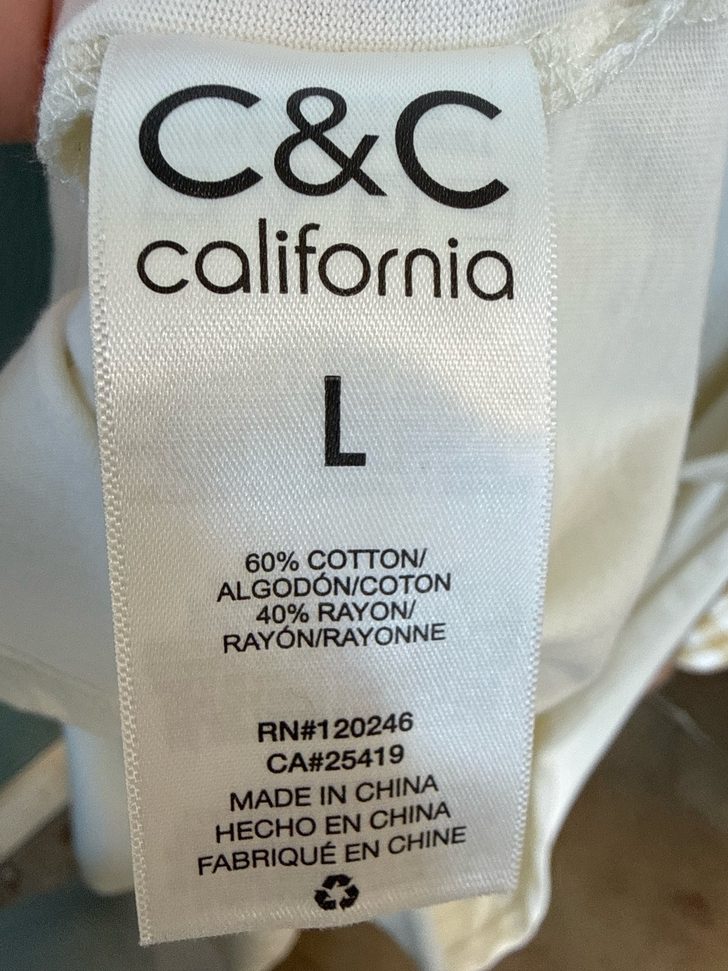 C&C California Size L Cream Dress