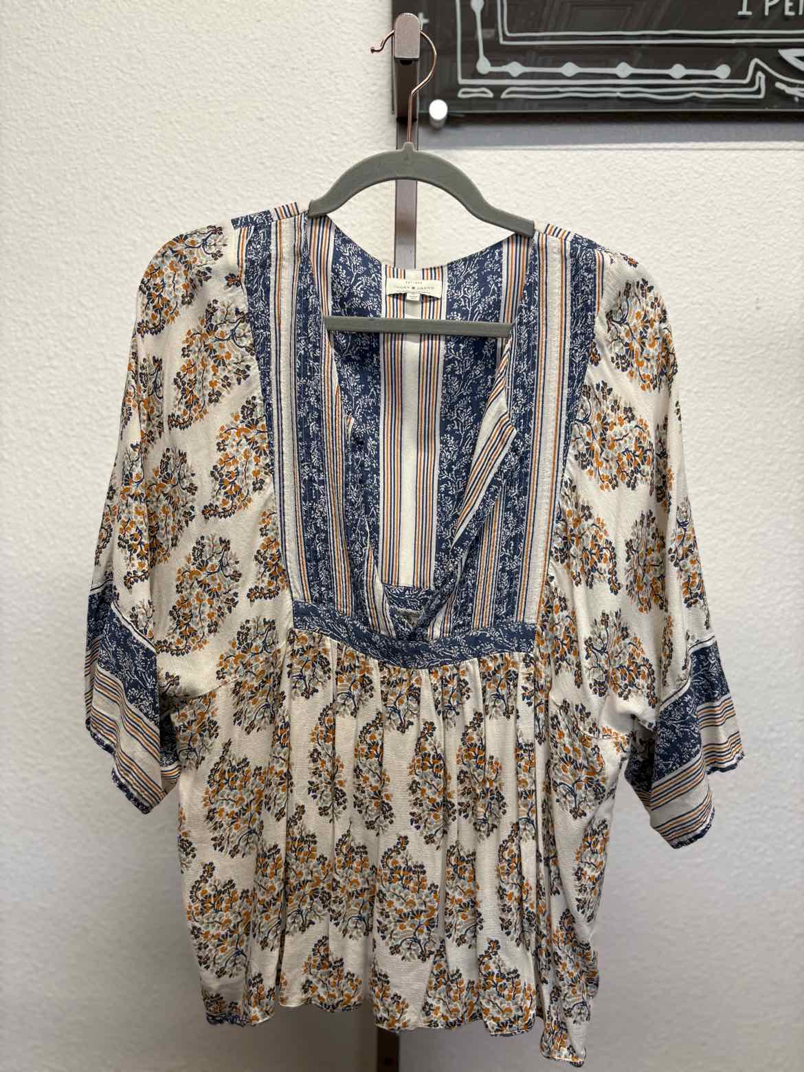 Lucky Brand Size XL white/multi Floral Top