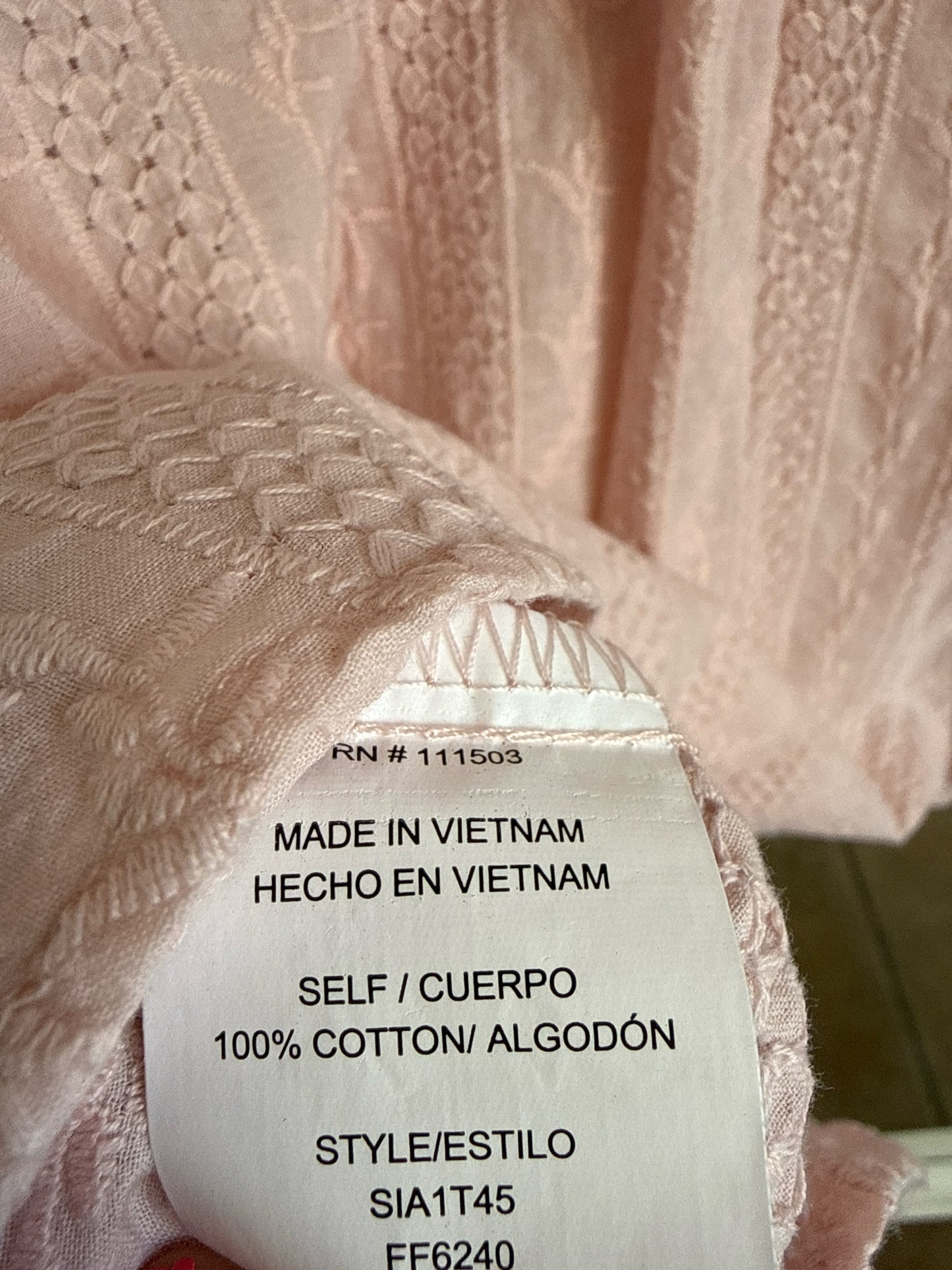 Figueroa & Flower Size L Light Pink Top