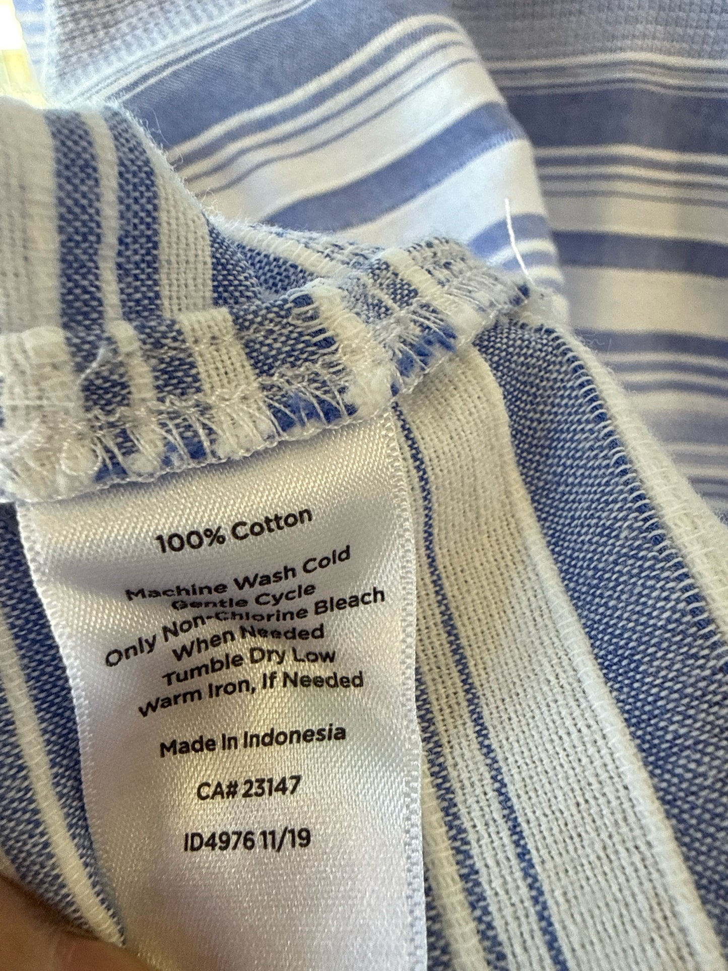 TALBOTS Size XL Blue/White Top