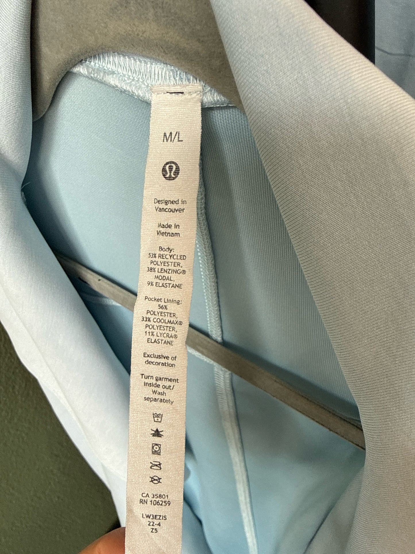 Lululemon Size M/L baby blue Blazer