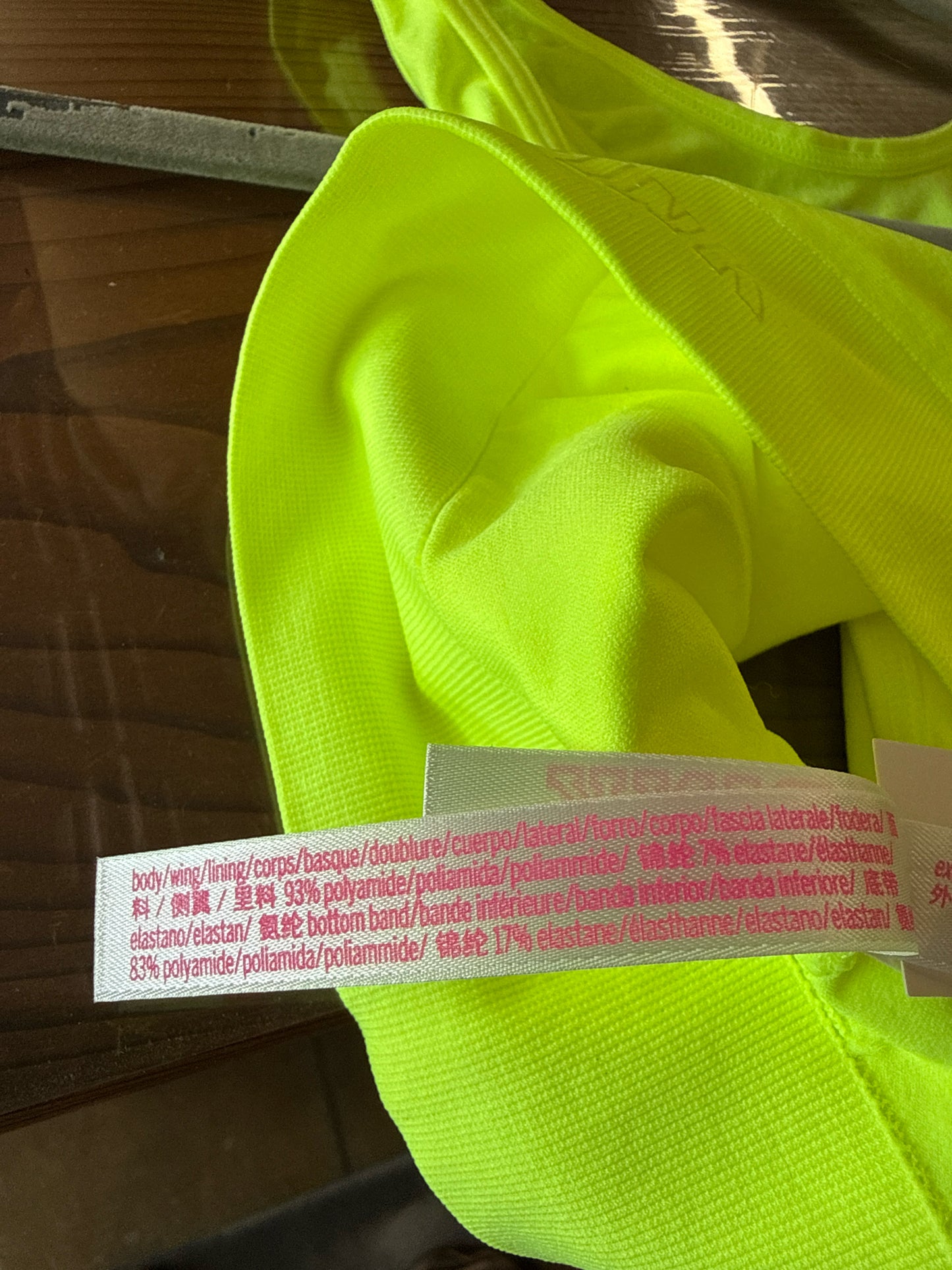 PINK Size M Bright Yellow Sportsbra