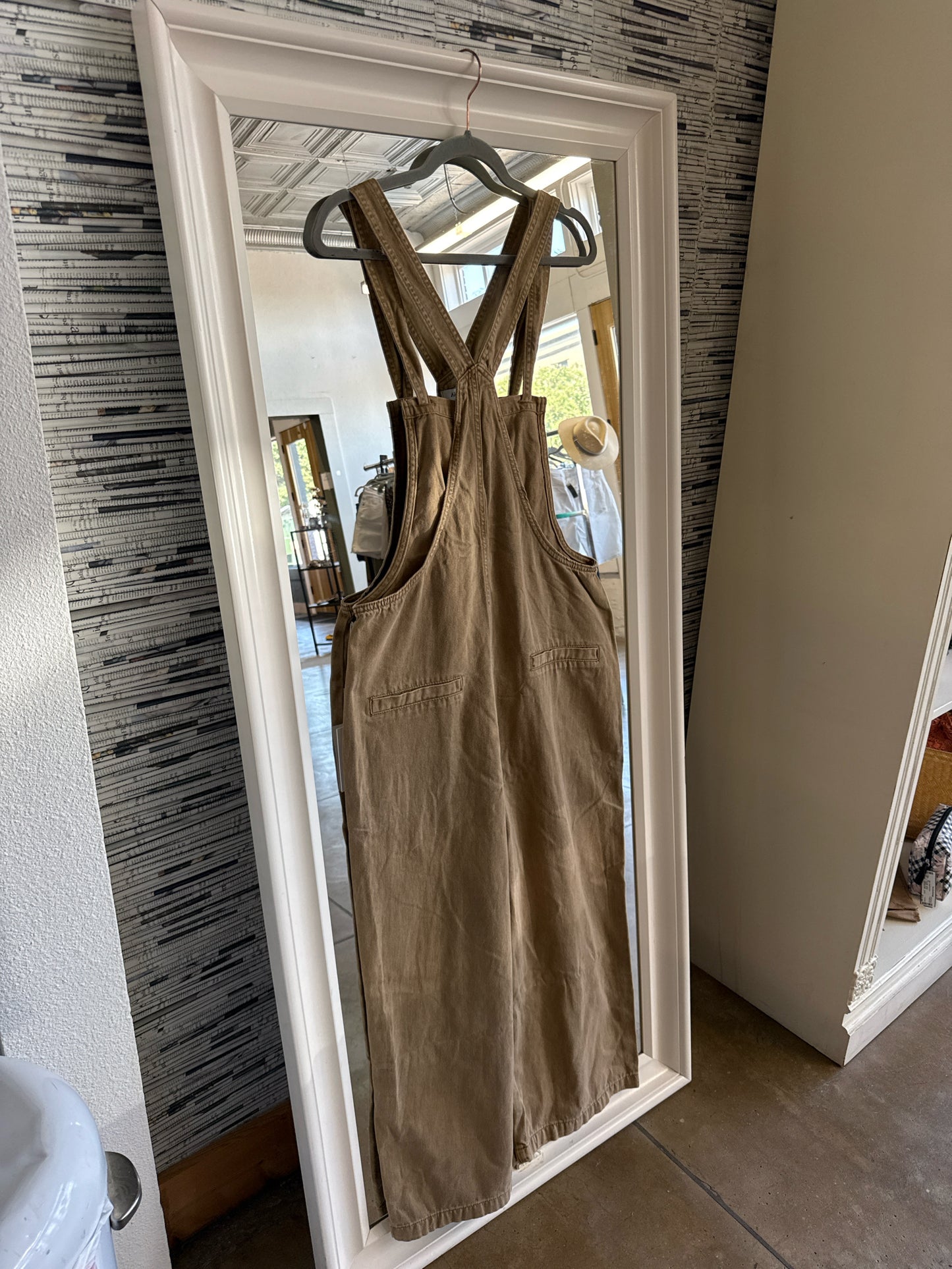 Zenana Size L Brown Overalls