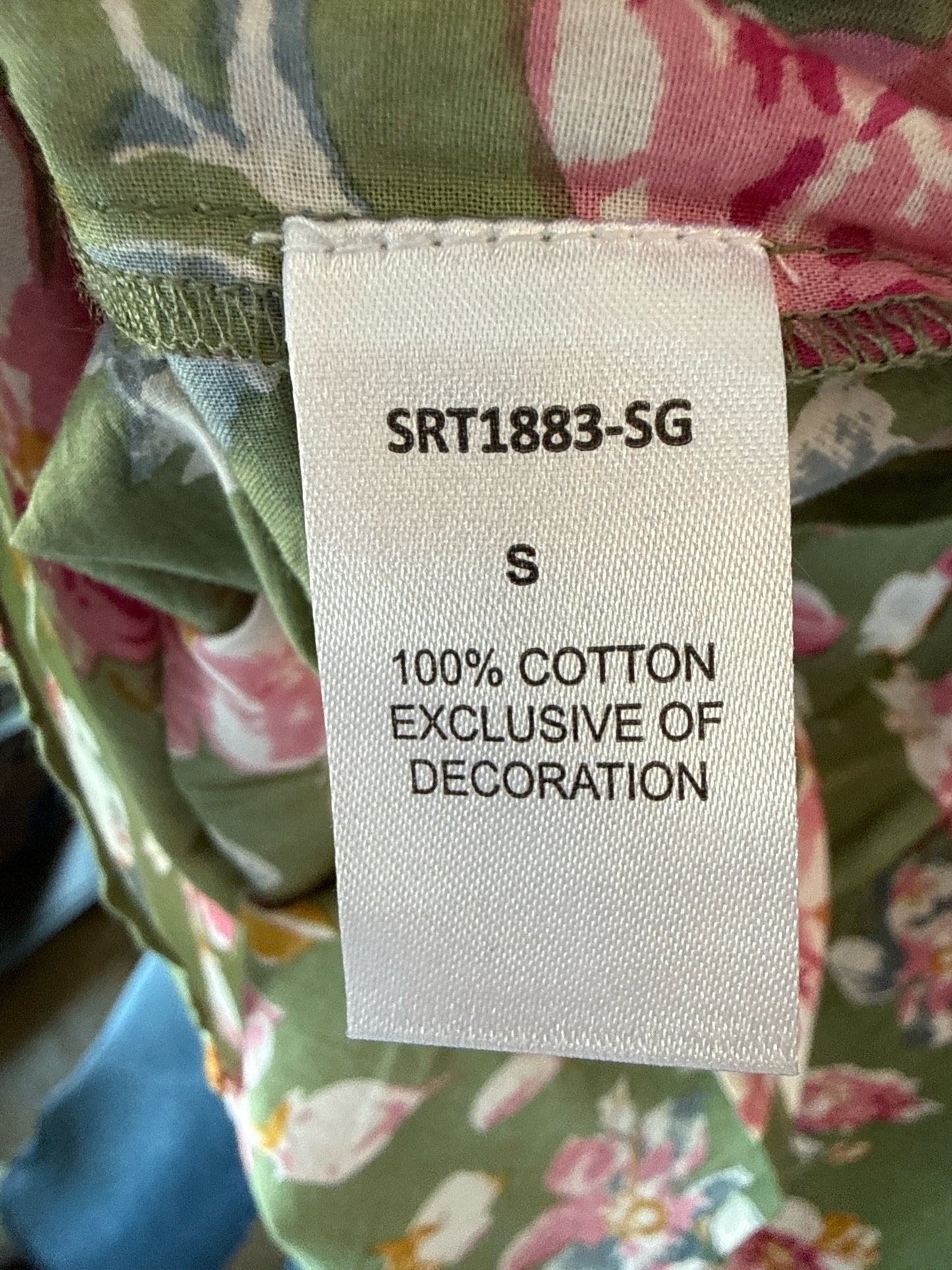 THML Size S Green/Pink Top