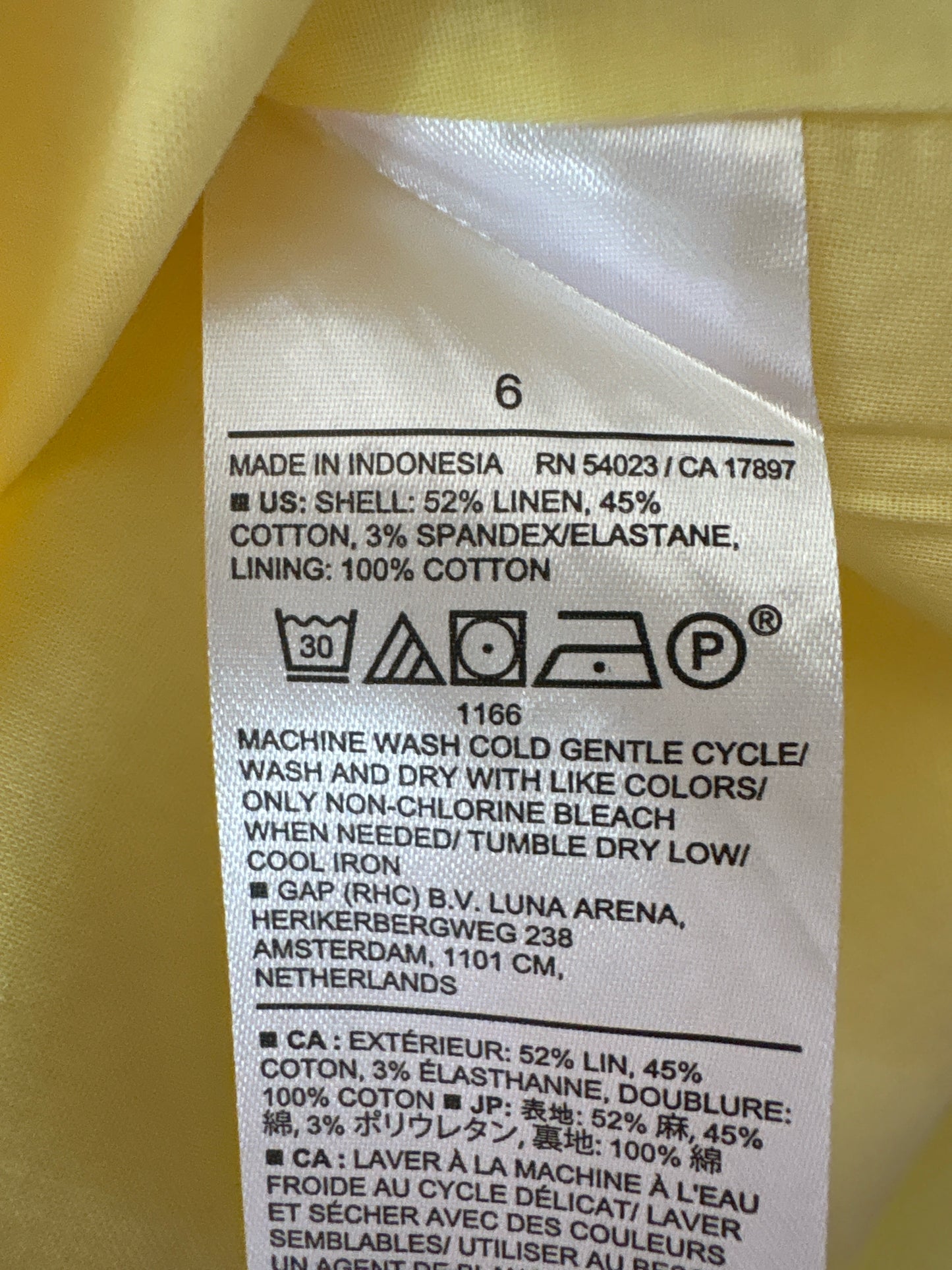 Banana Republic Size 6 Yellow Skirt