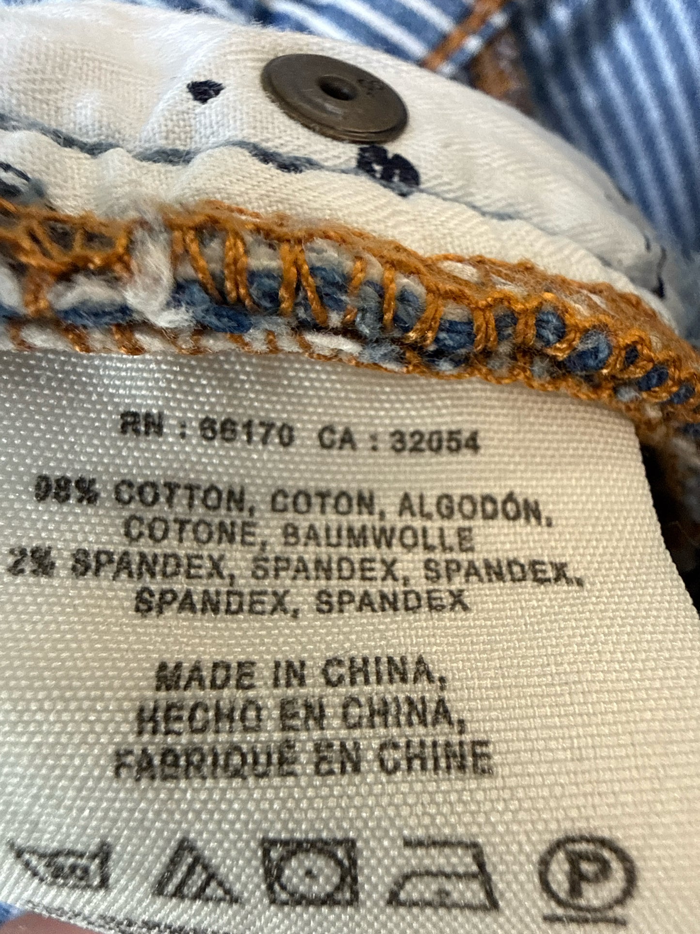 Pilcro and the Letterpress Size 28 Blue/White Pants