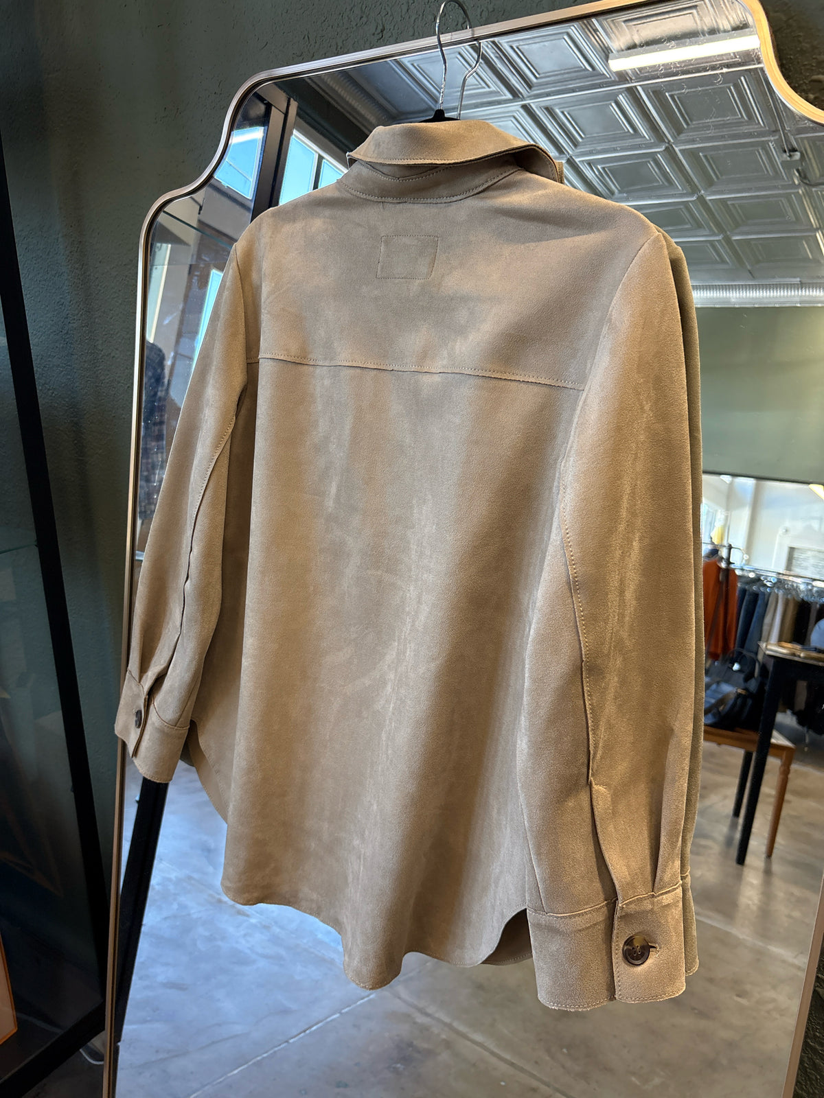 BANANA REP. Size M Tan Faux Suede Shacket