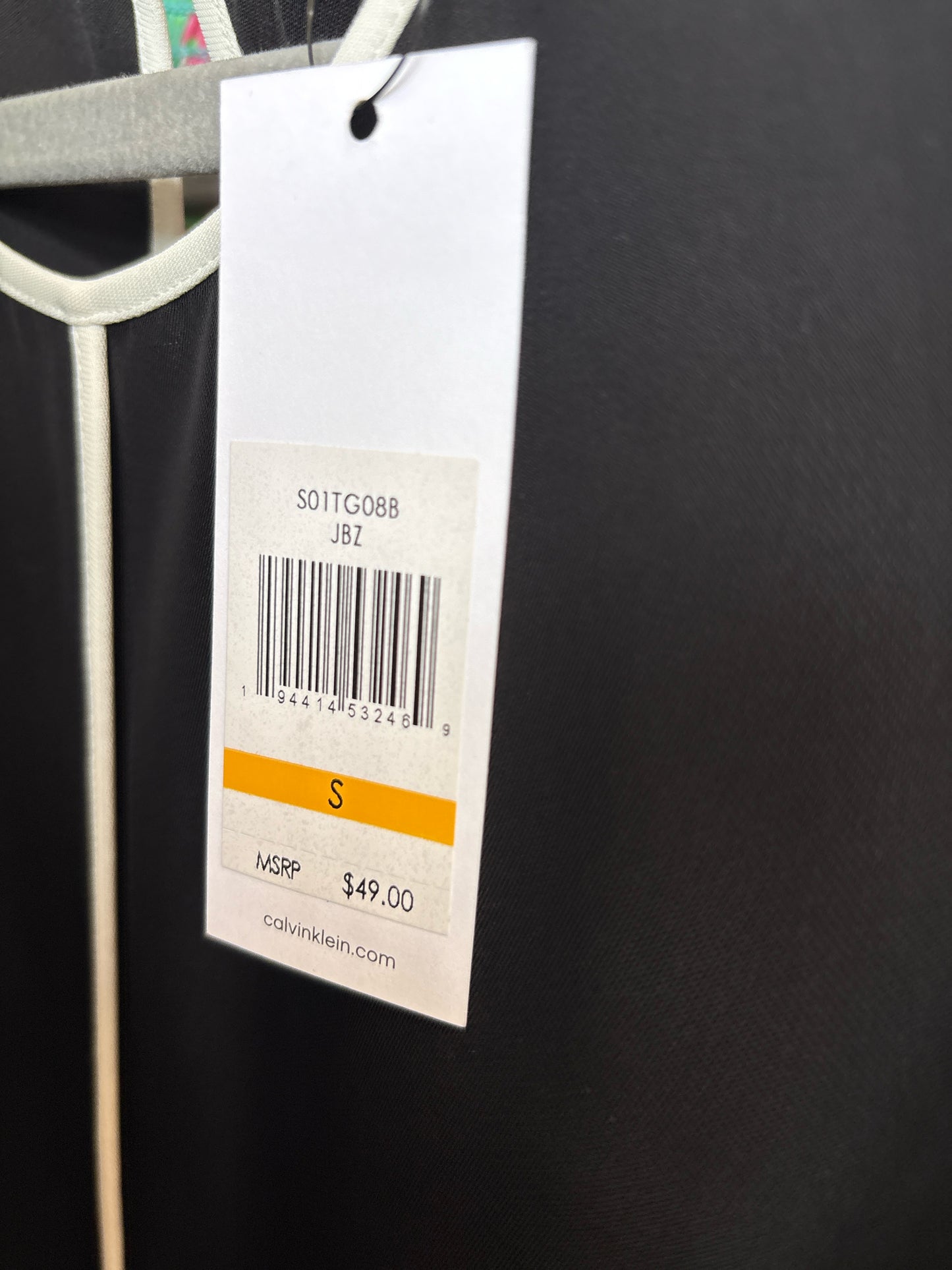Calvin Klein Size S Black & Off White Top