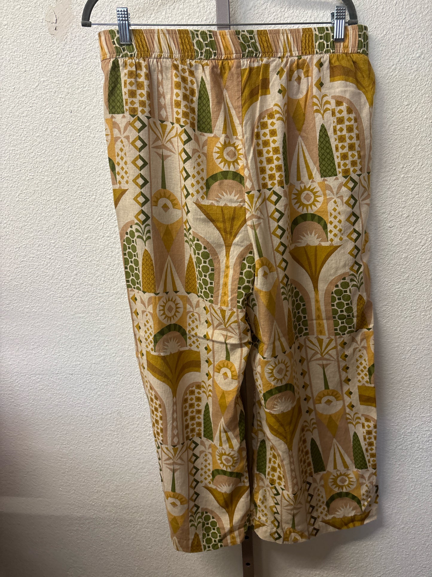 Nicole by N. Miller Size L Cream/multi Artsy Pants