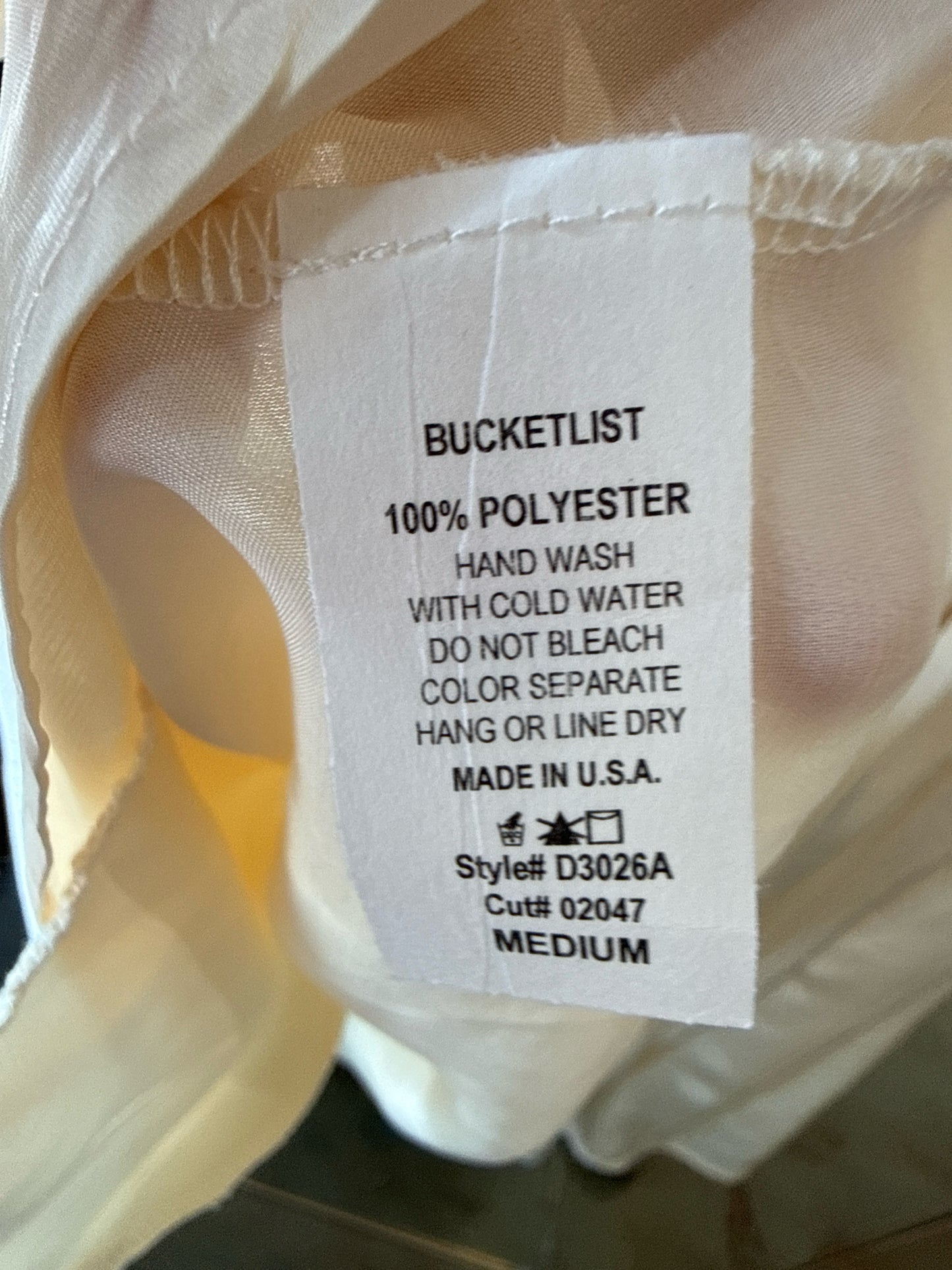 bucketlist Size M Cream Dress
