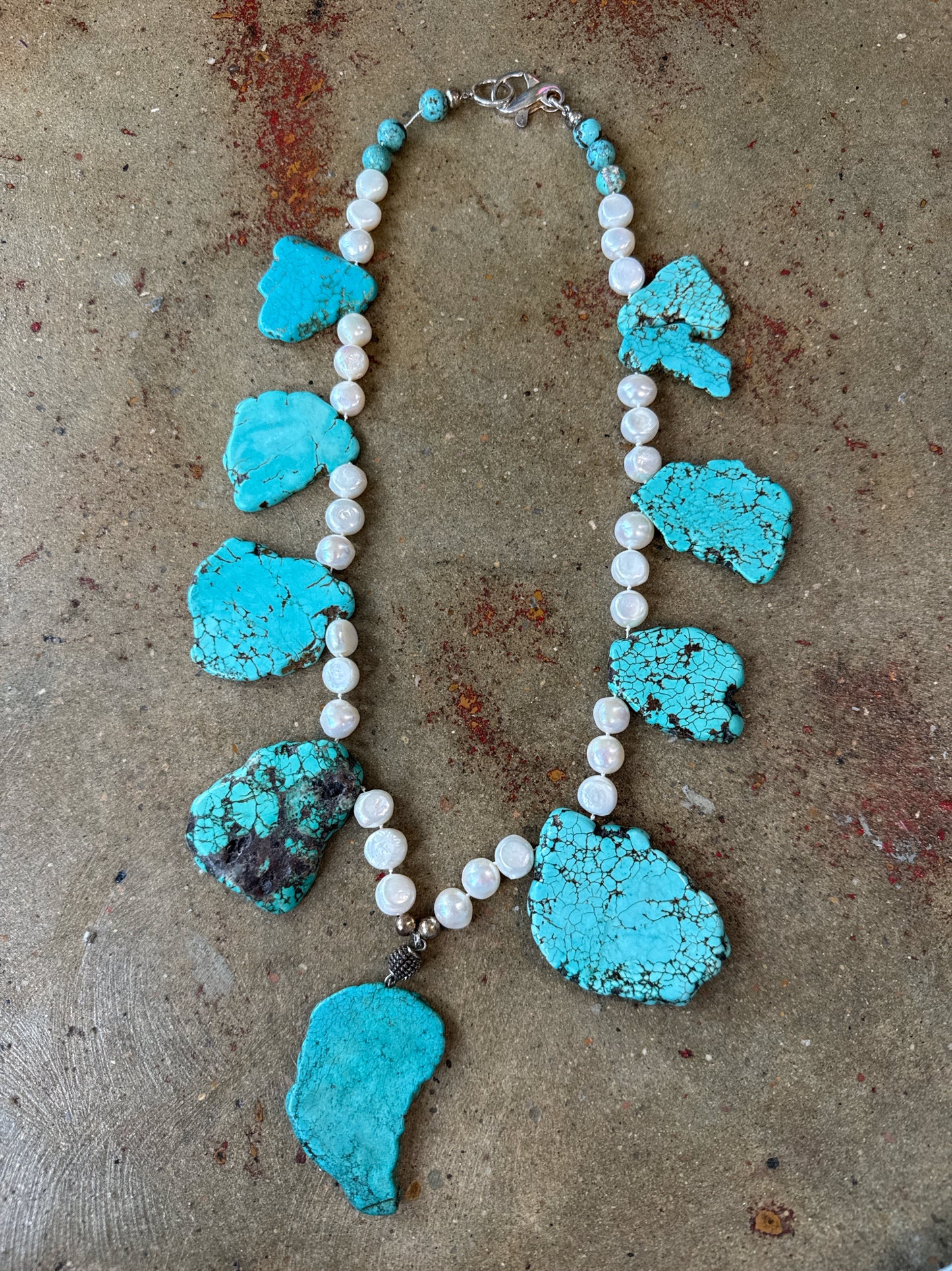 Turquoise/Ivory Statement Necklace