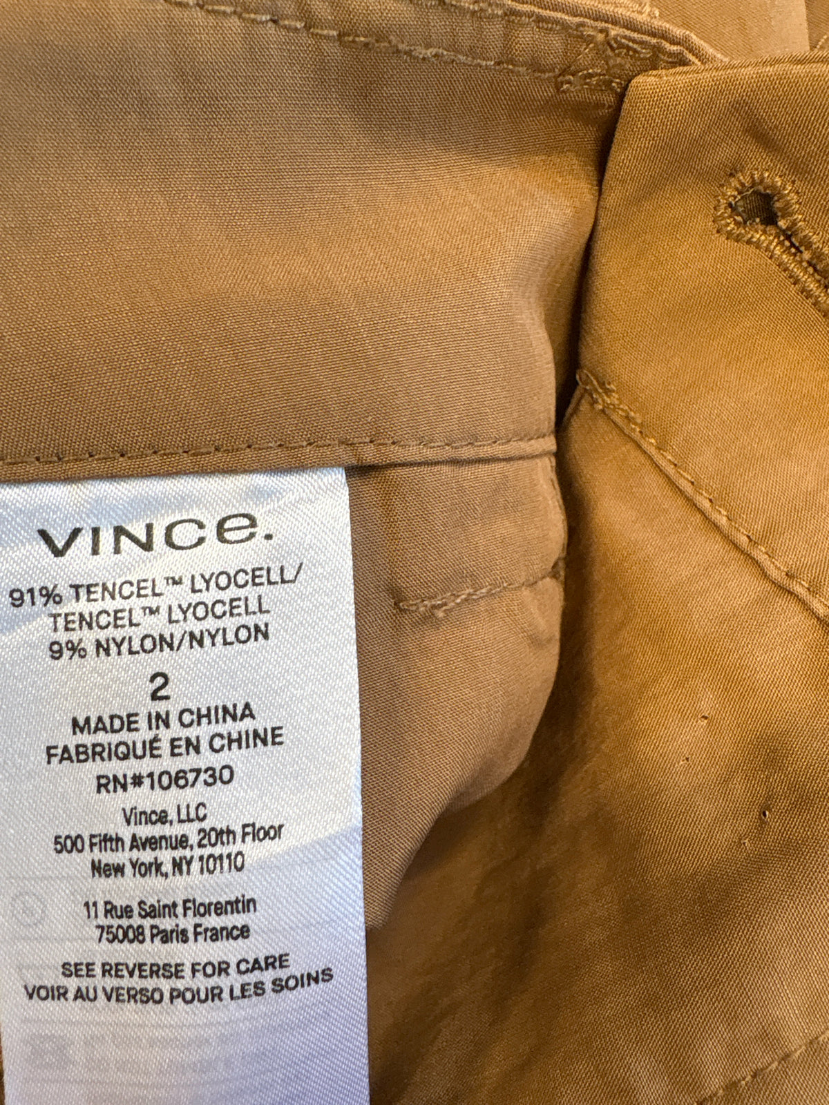 Vince Size 2 Brown Pants