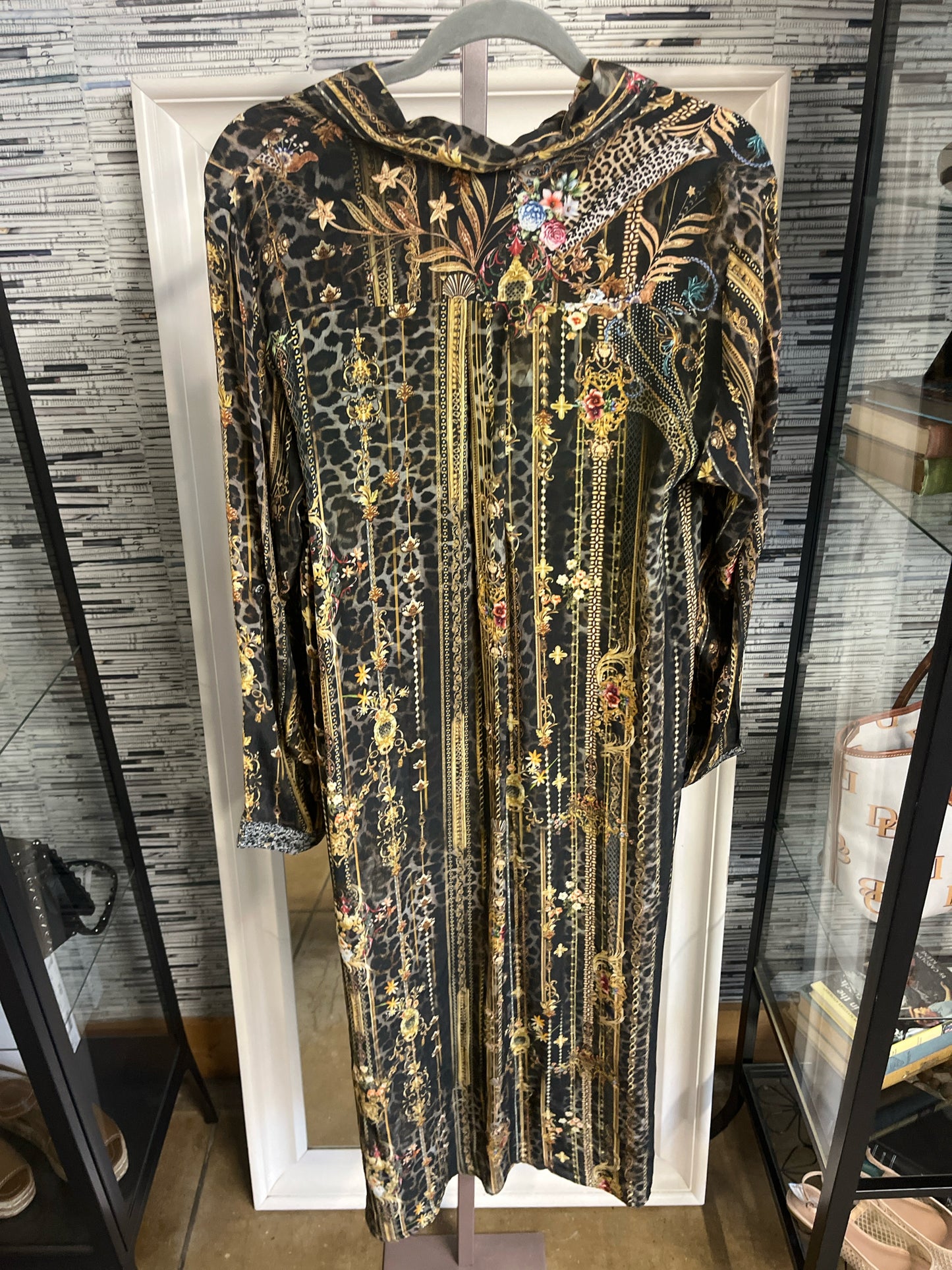Jayshree Size M Black/Multi Chain Link Dress