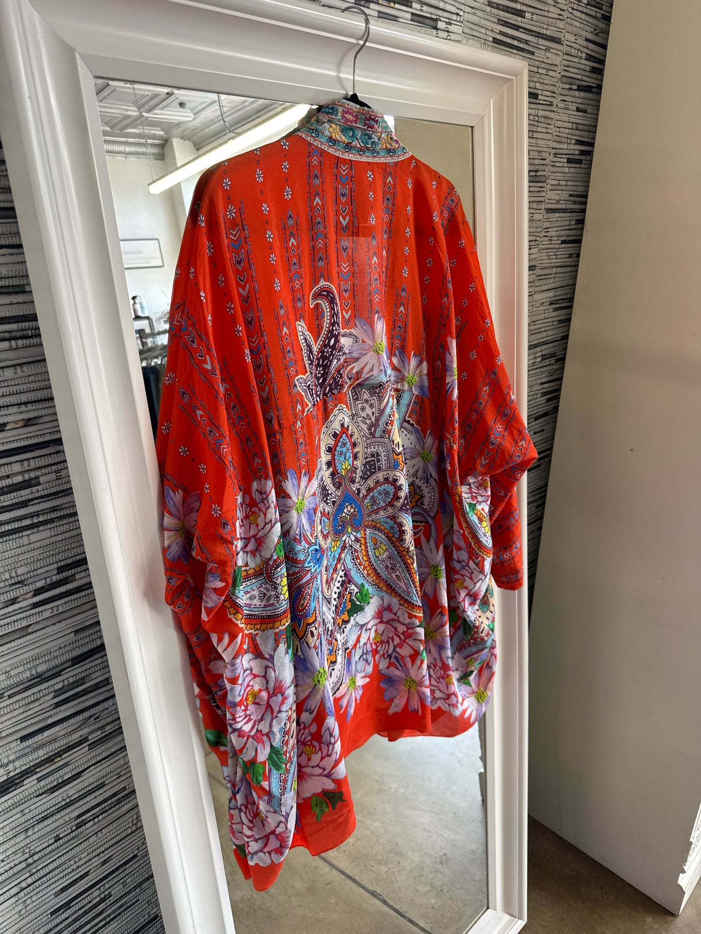 Johnny Was Size 1X Orange/Multi Kimono/Shawl